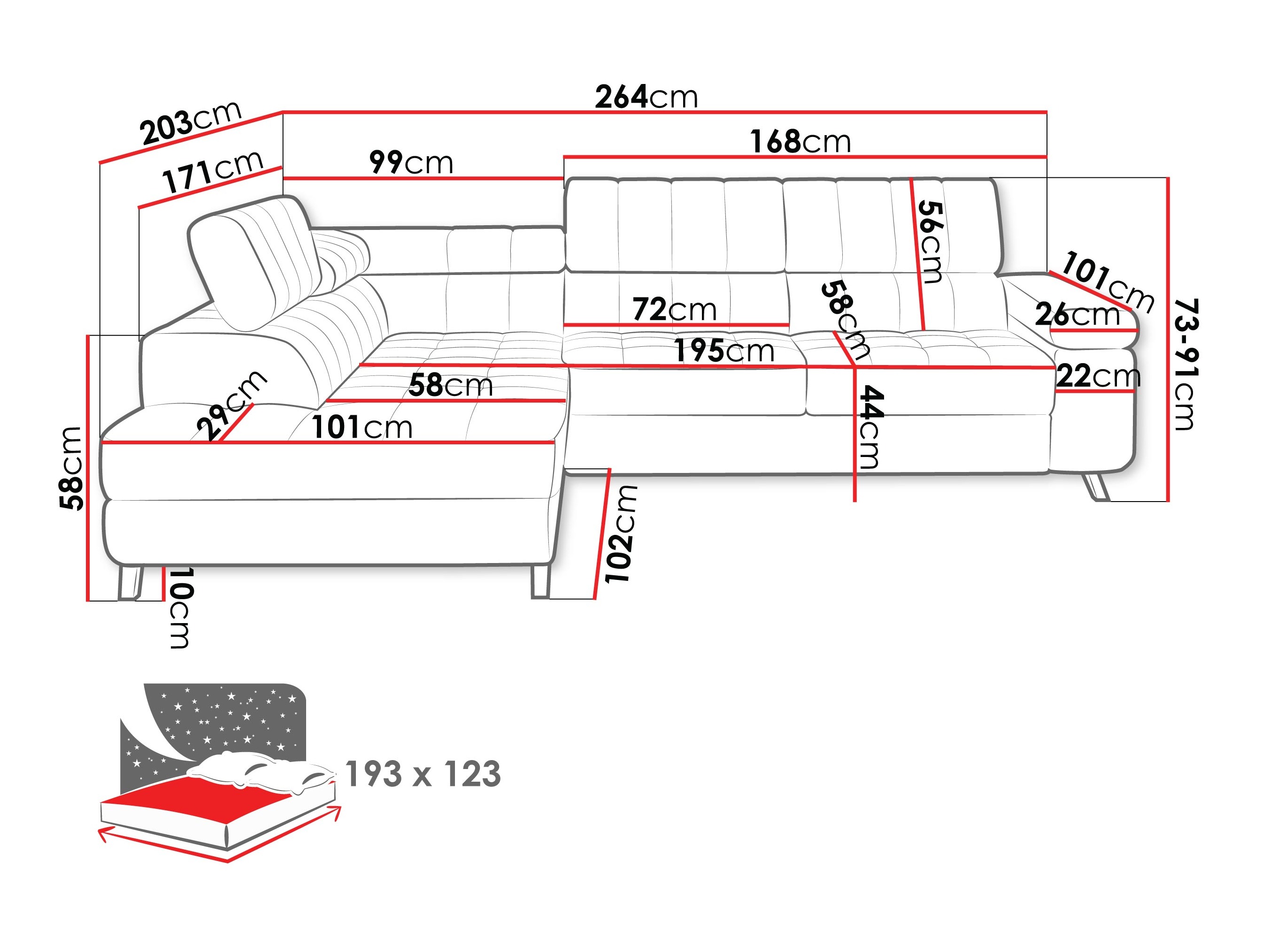 Corner sofa Comfivo Agnus (Piano 26)