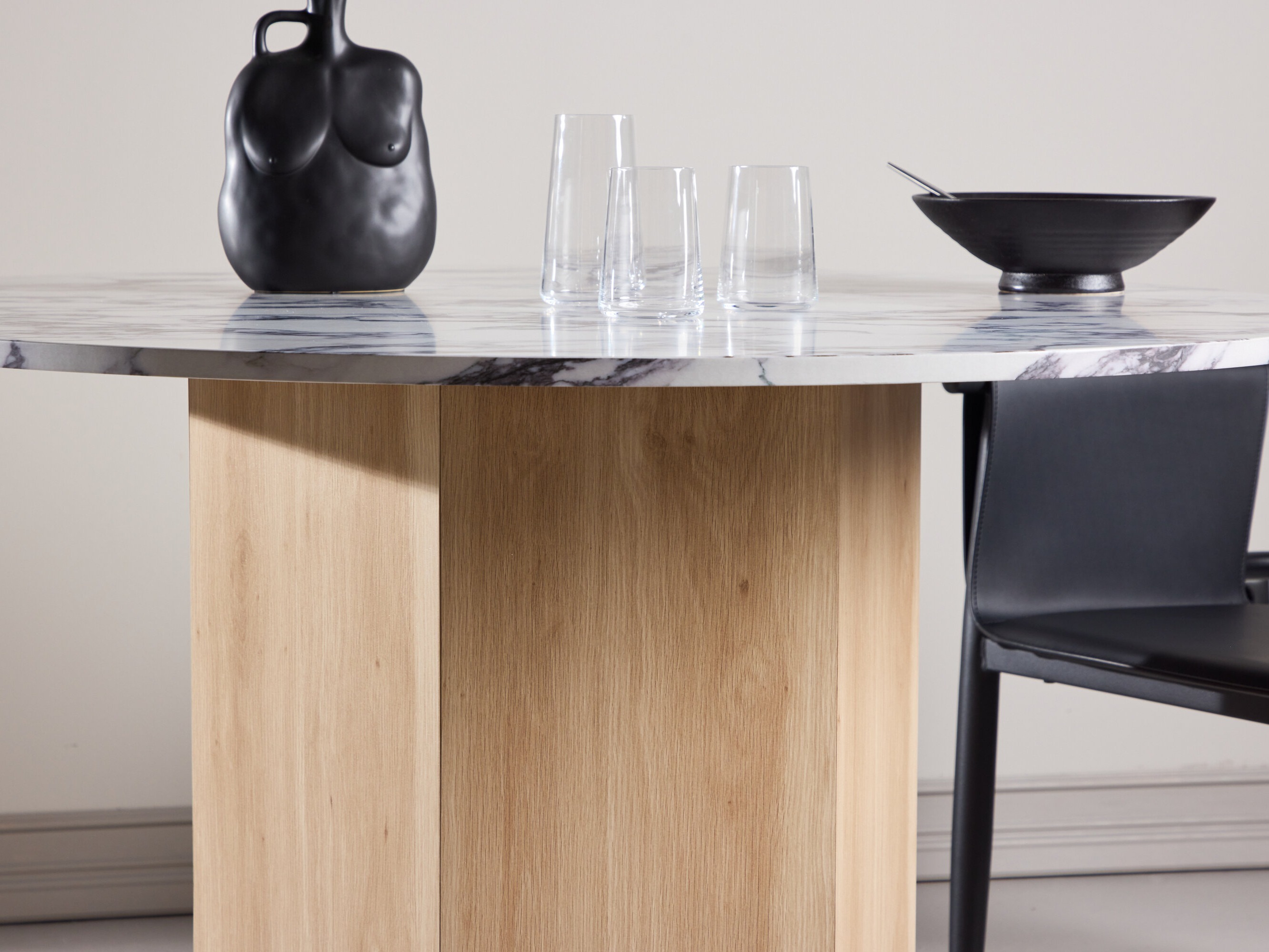 Table Dallas 4894 (Grey marble + Light brown)