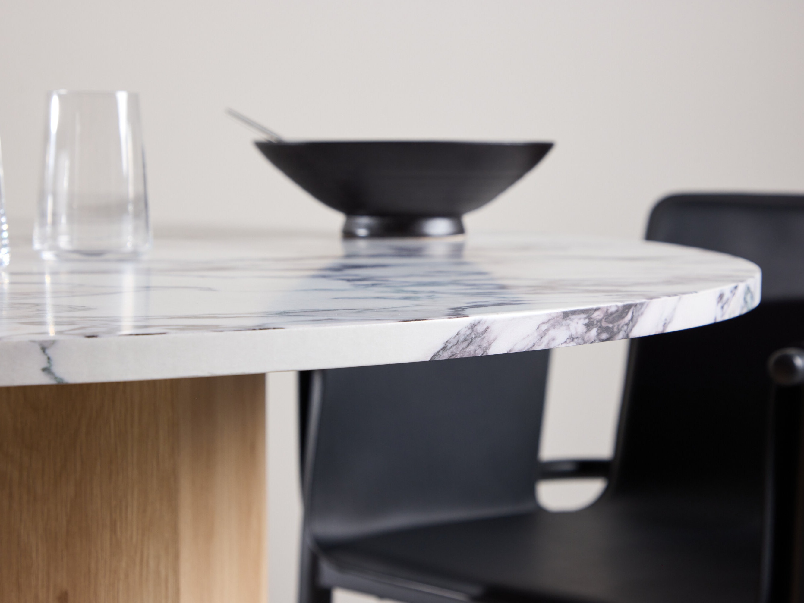 Table Dallas 4894 (Grey marble + Light brown)