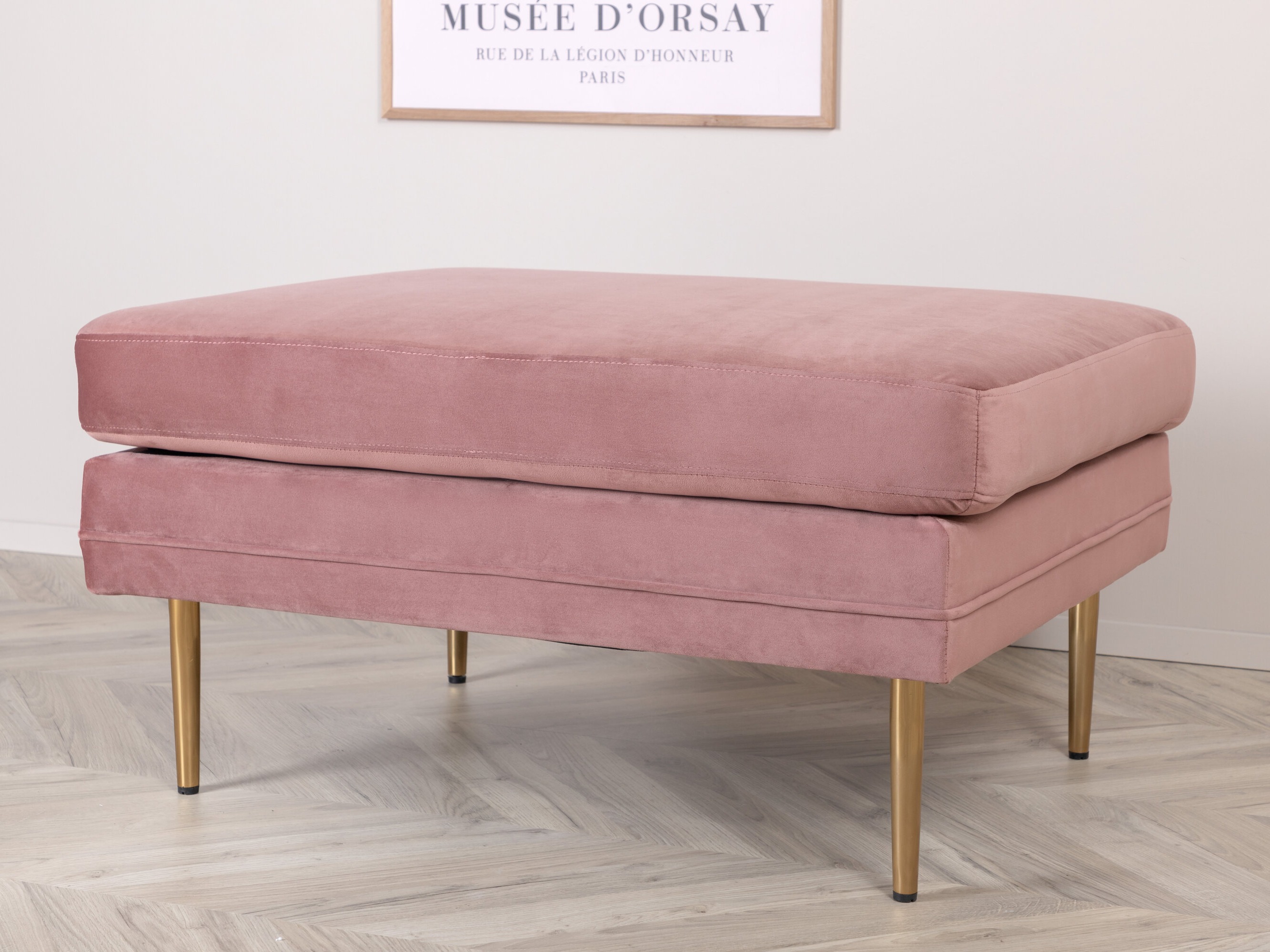Upholstered bench Dallas 2653 (Pink + Golden)