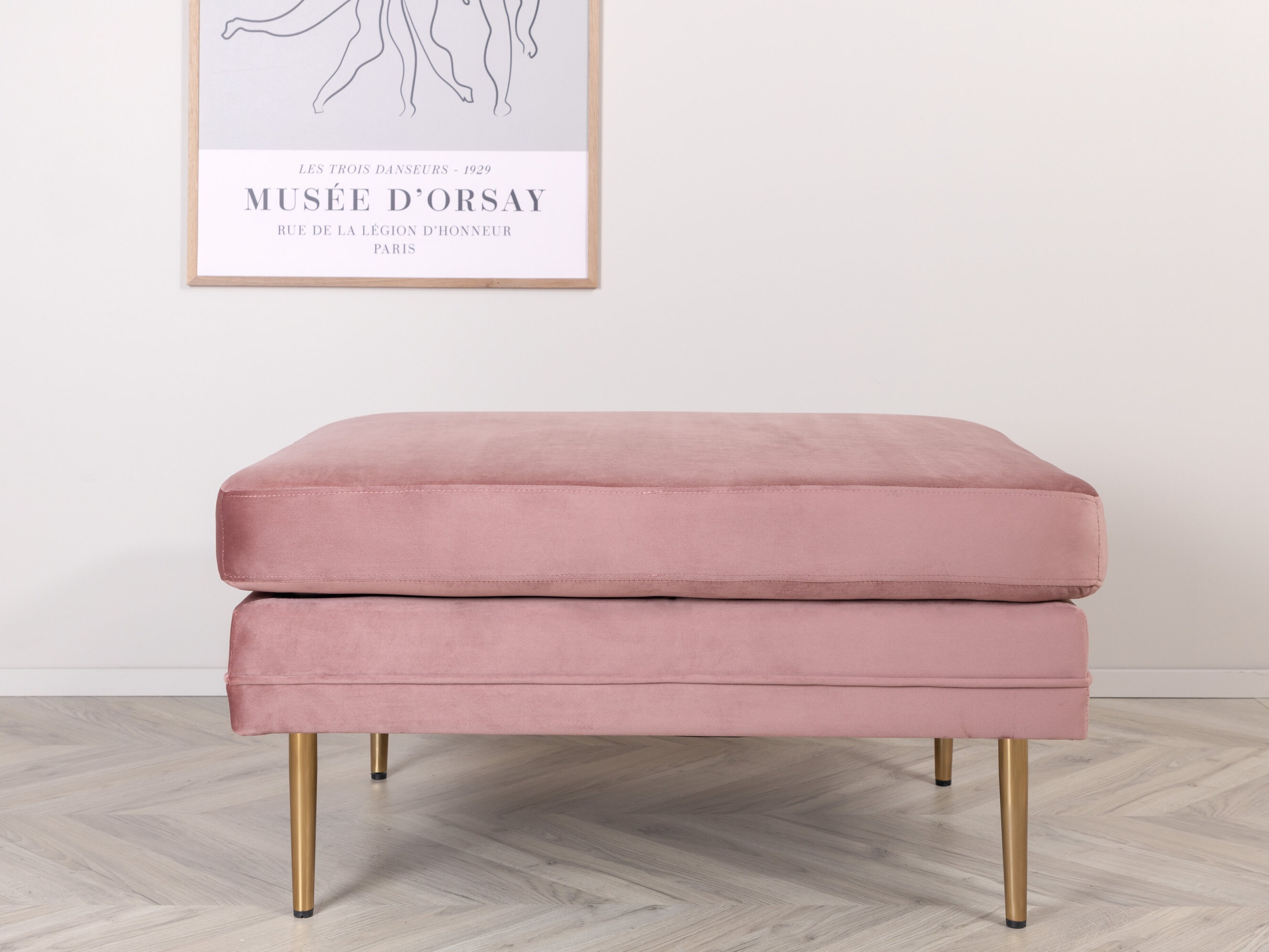 Upholstered bench Dallas 2653 (Pink + Golden)