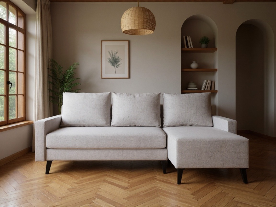 Corner sofa Delbene 130 (Aura 23 + Glossy black)