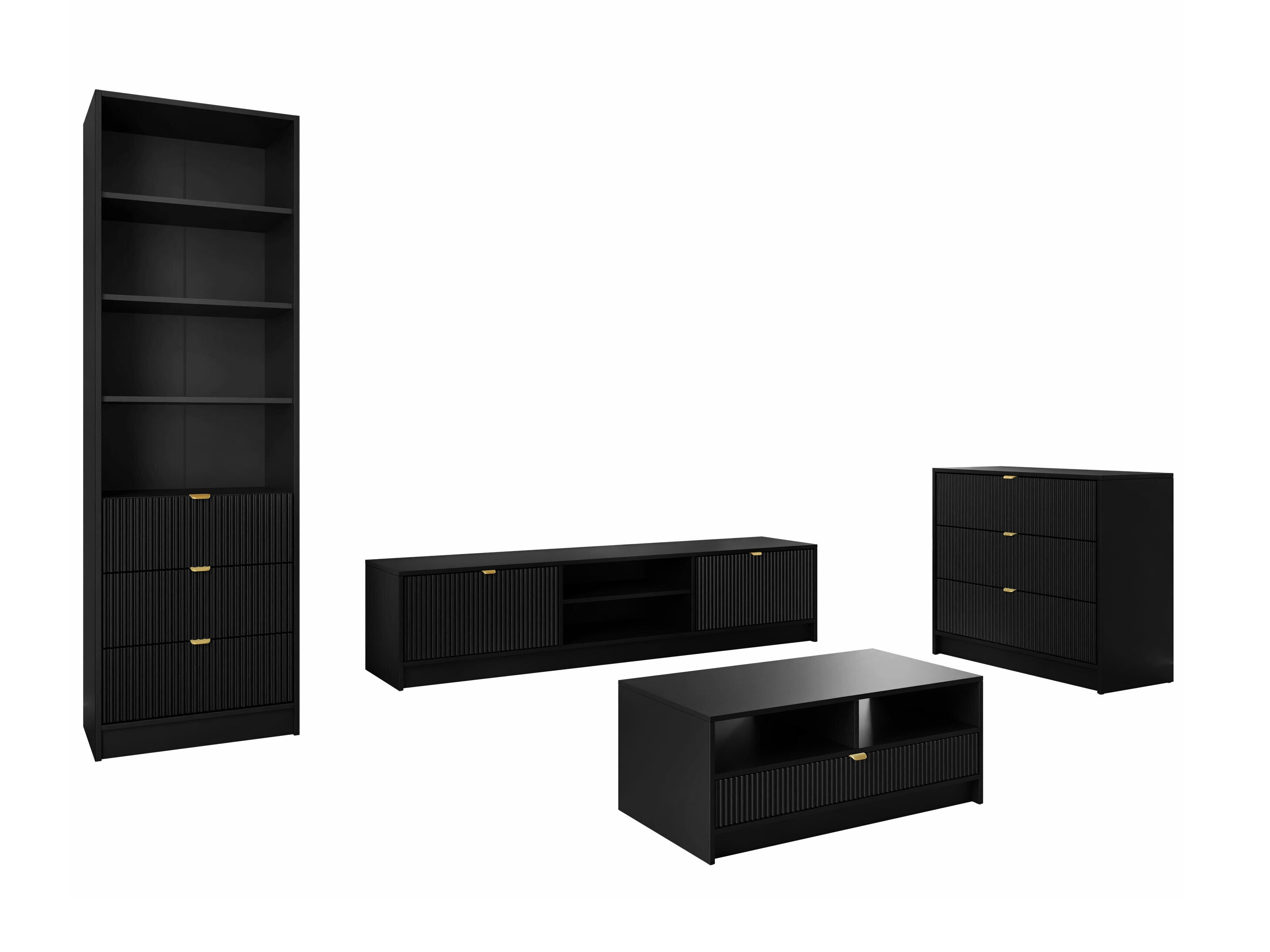 Living room set Comfivo Larmire 118 (Black)
