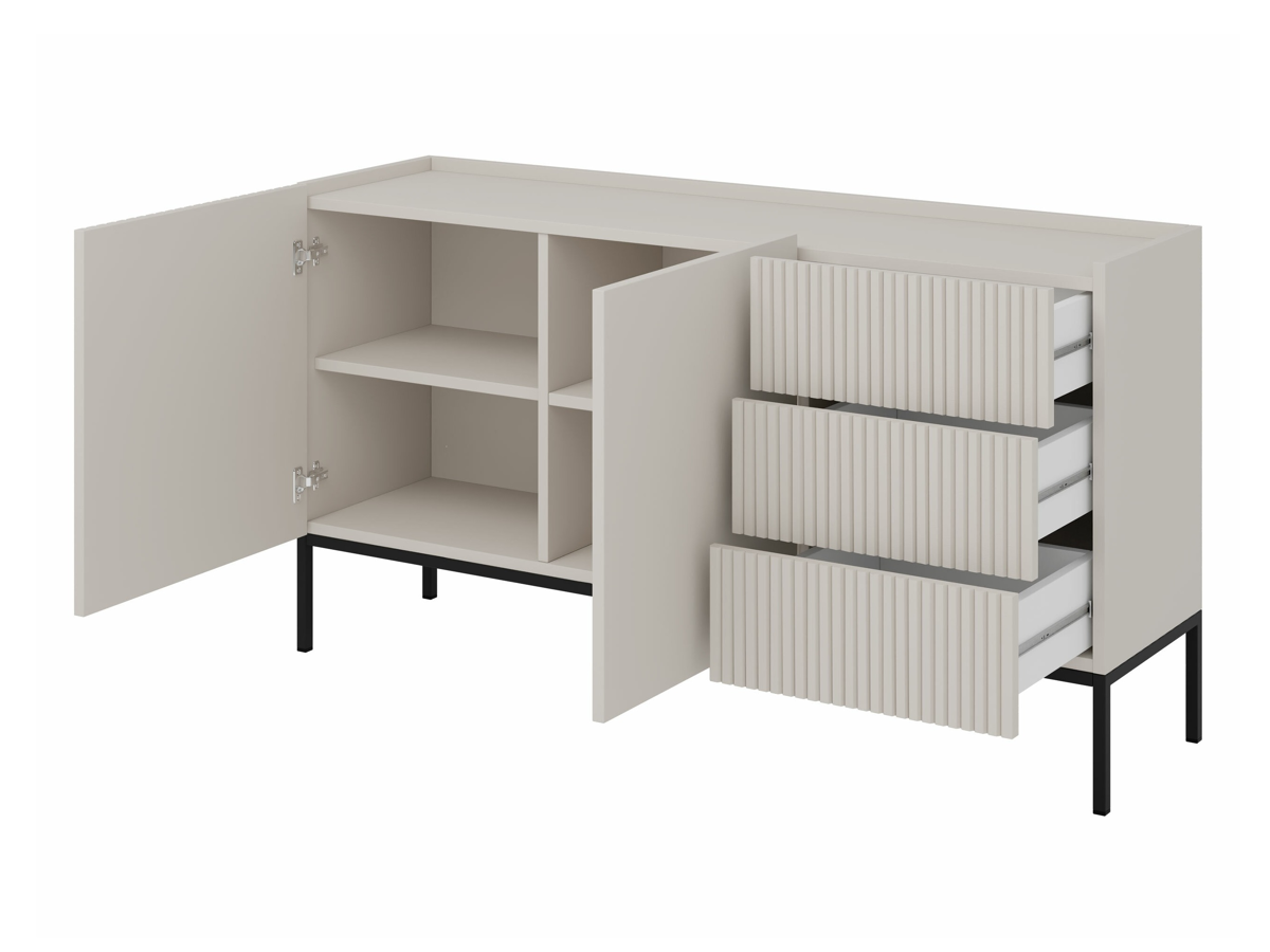 Chest of drawers Lunole 114 (Artisan oak + Black)