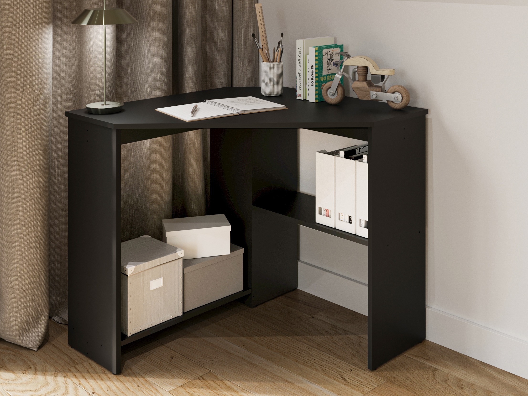 Corner desk Austin 302 (Black)