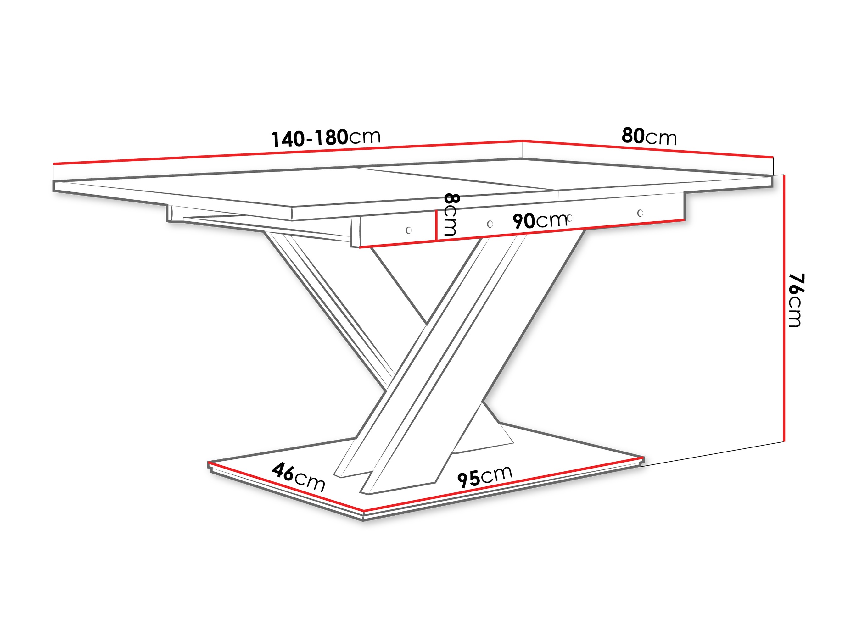 Table Decium (Black marble + Black)