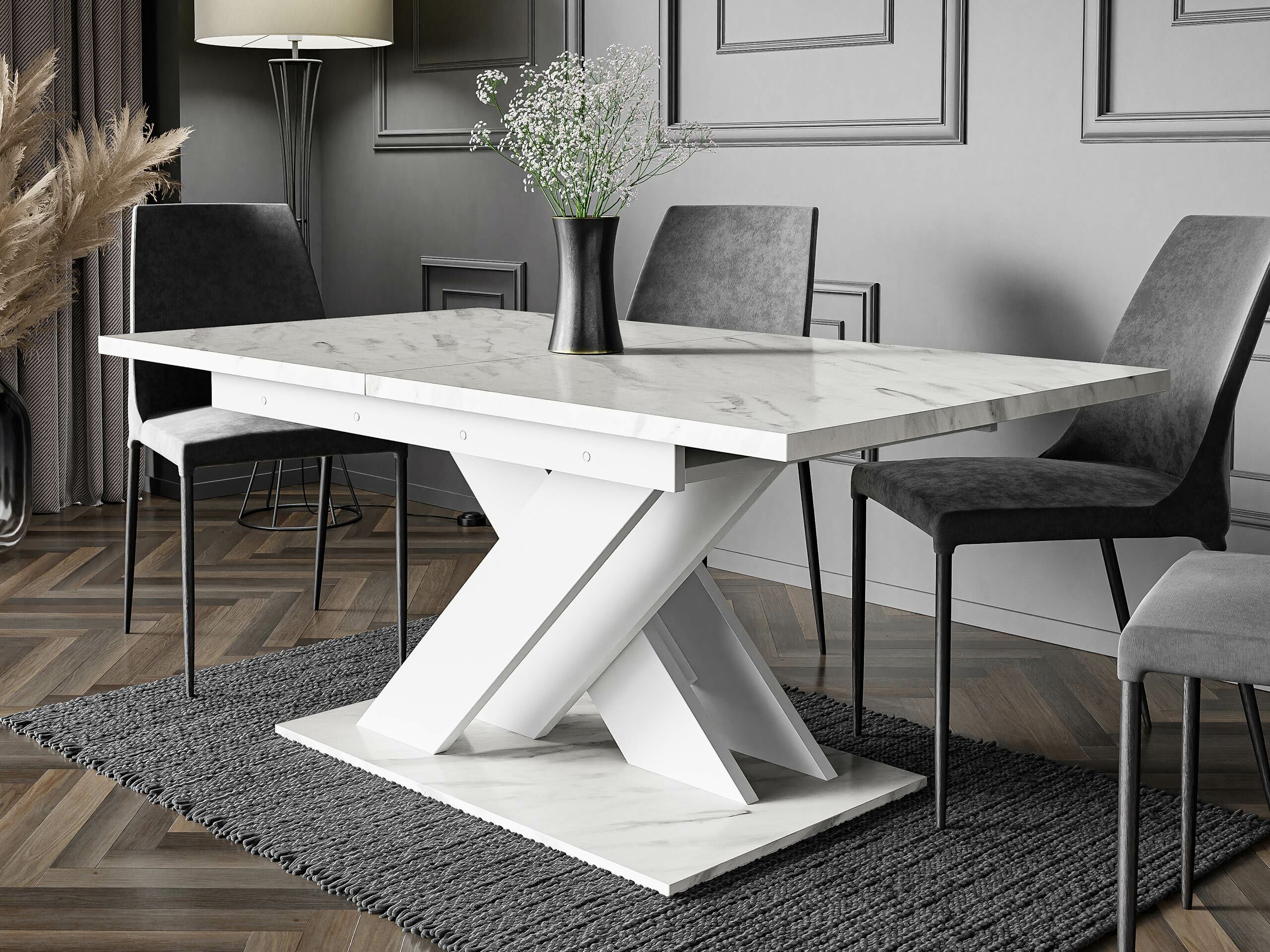 Table Decium (White marble + White)