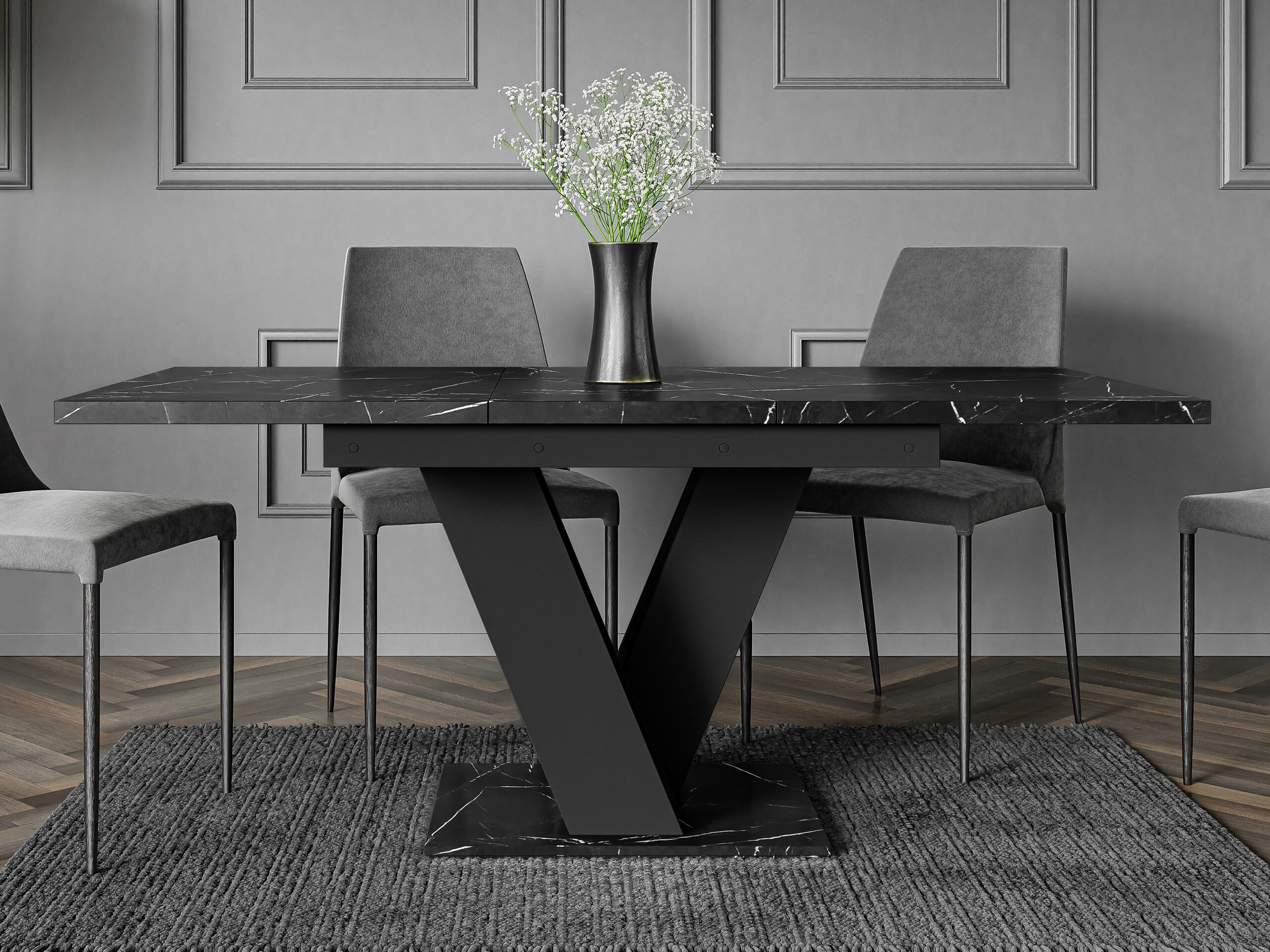 Table Musus (Black marble + Black)