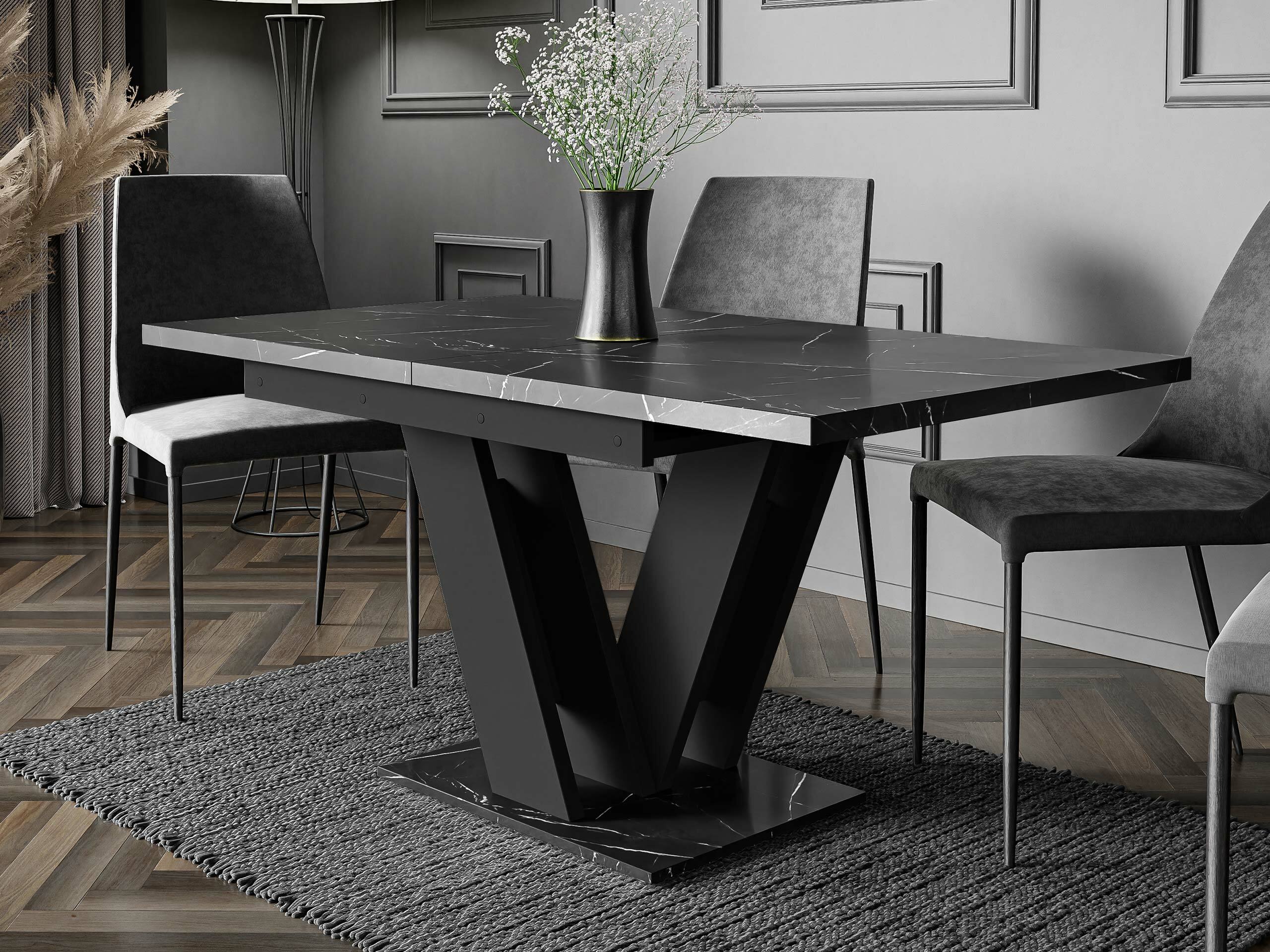 Table Musus (Black marble + Black)