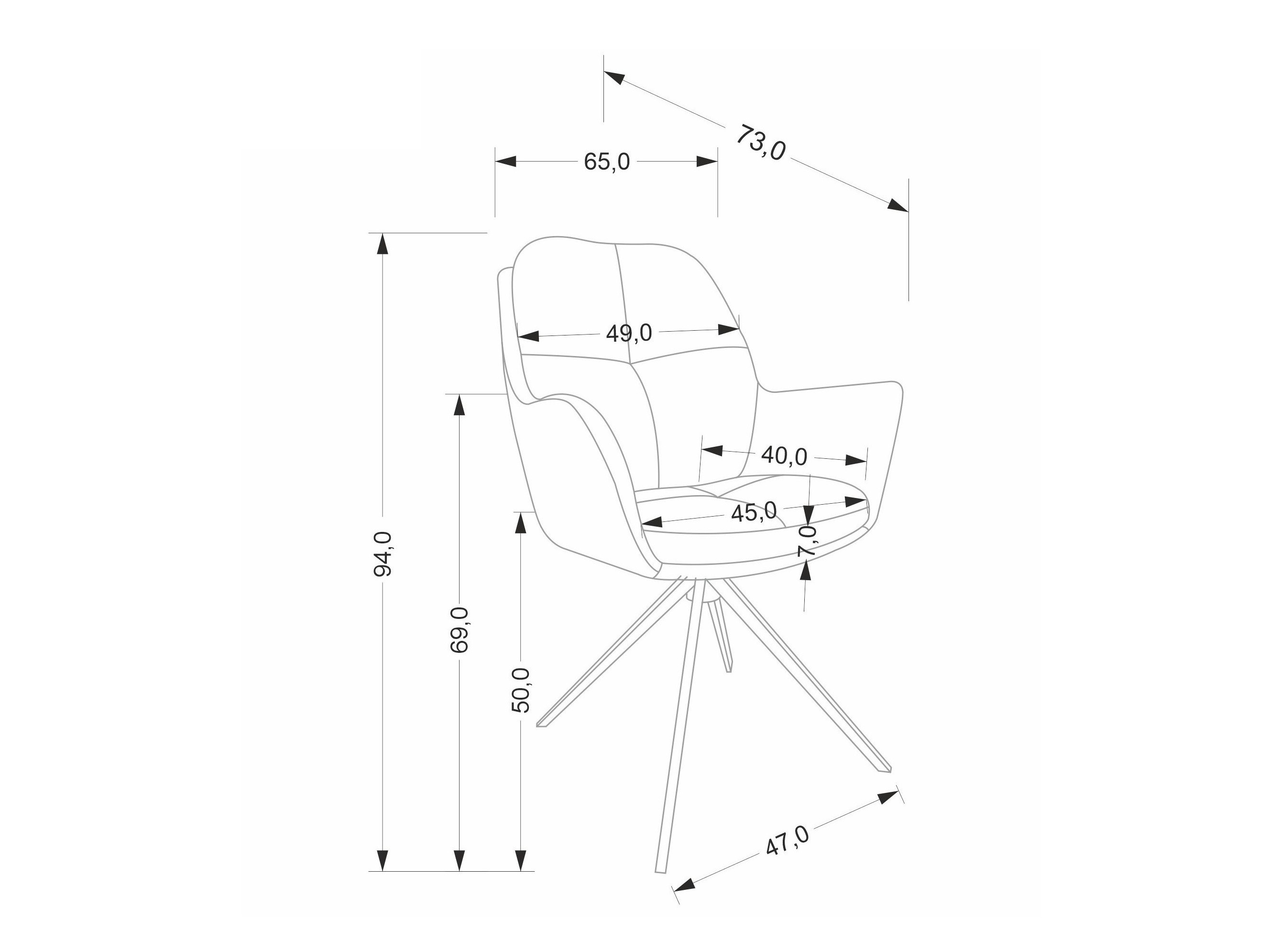 Chair Houston 2072 (Light grey)