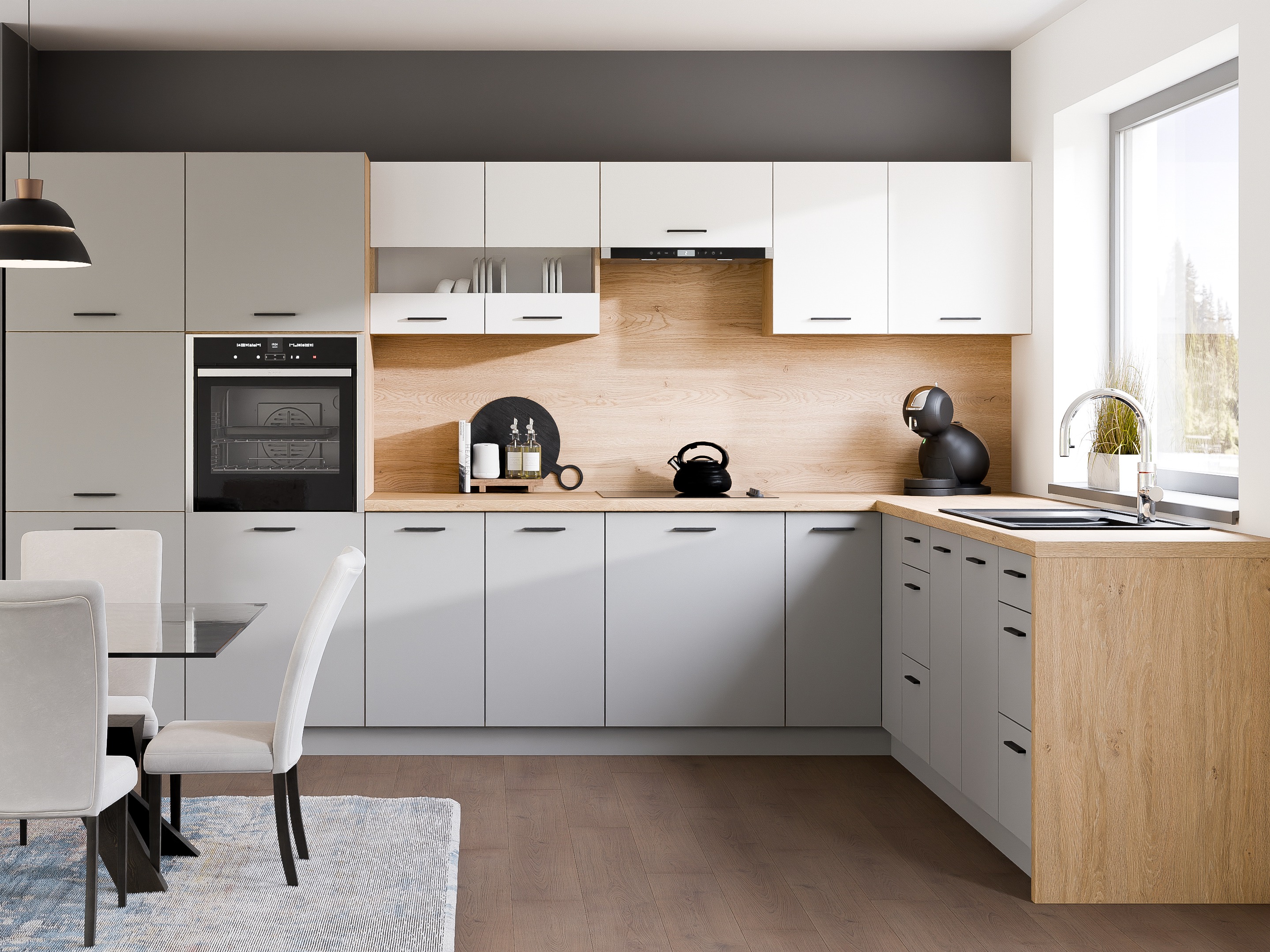 Modular cabinet with doors Ati Grey 100