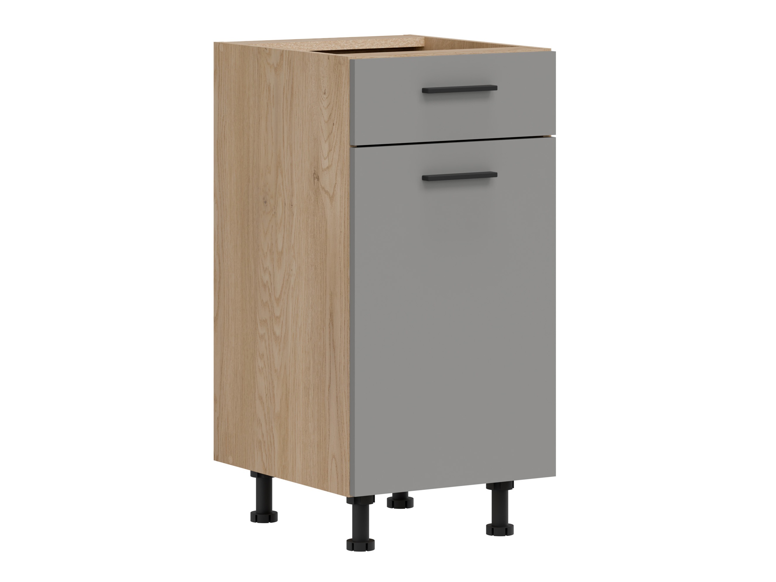 Modular cabinet with drawer and doors Ati Grey 102