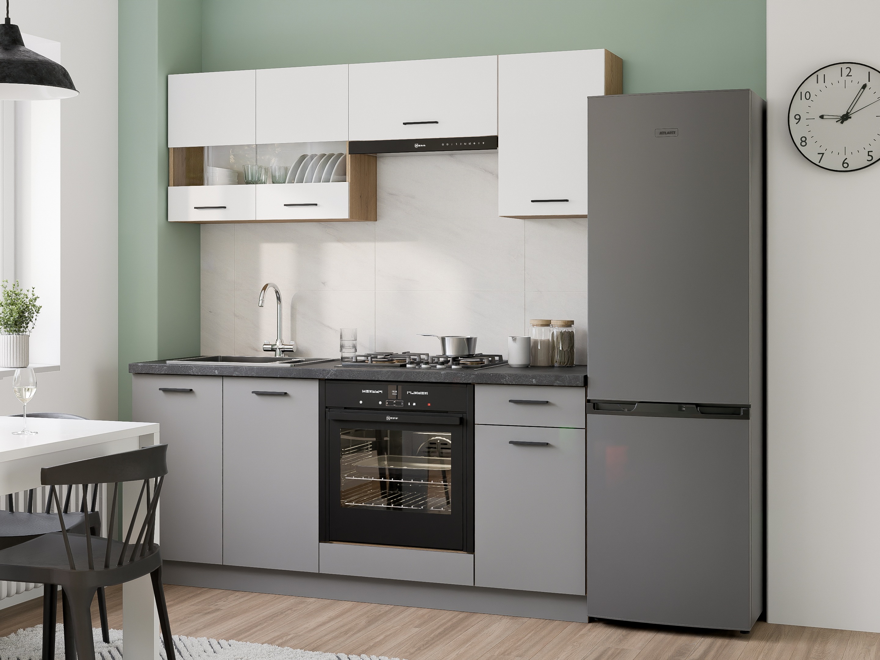 Modular cabinet with drawer and doors Ati Grey 102