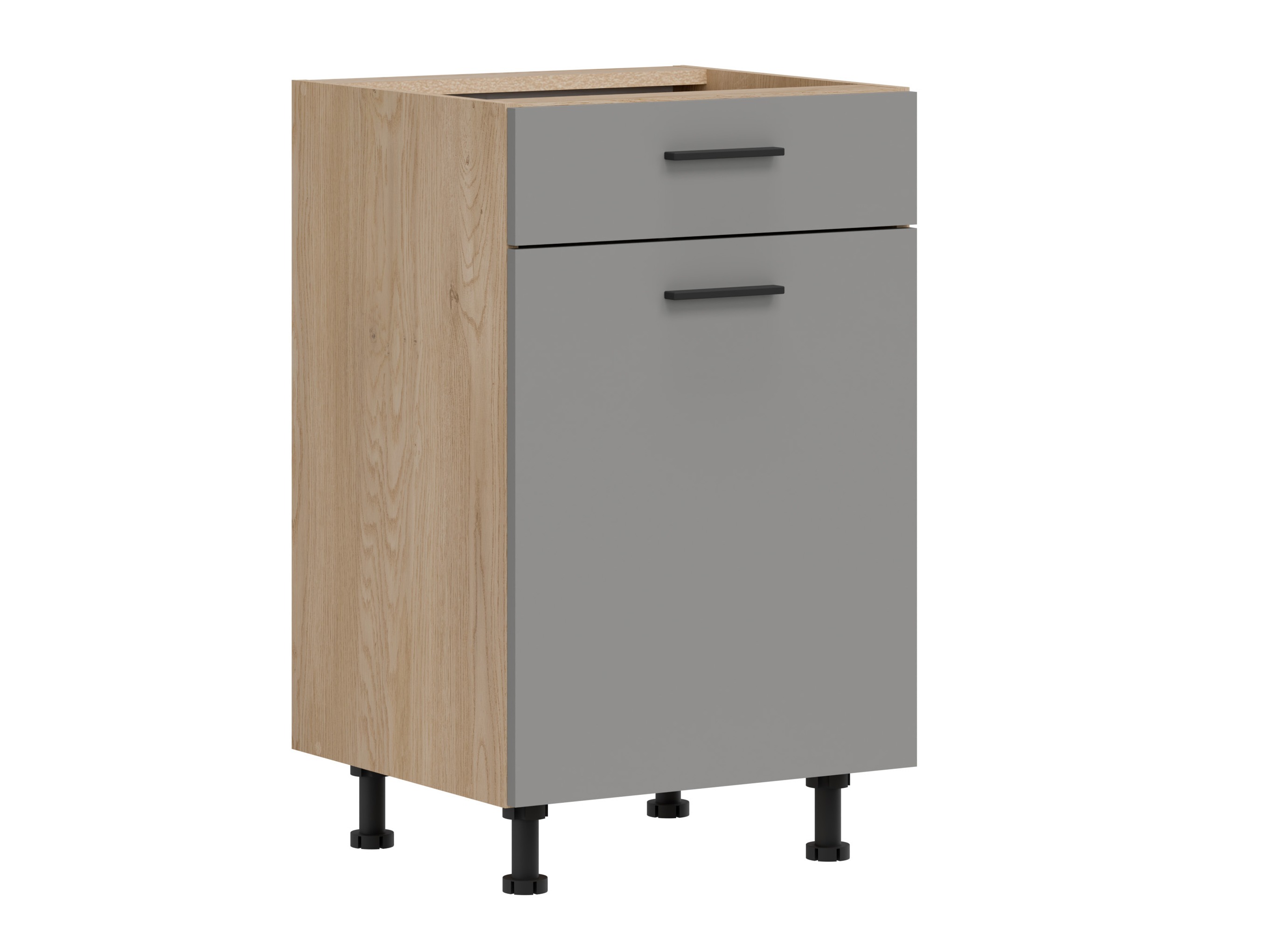 Modular cabinet with drawer and doors Ati Grey 104