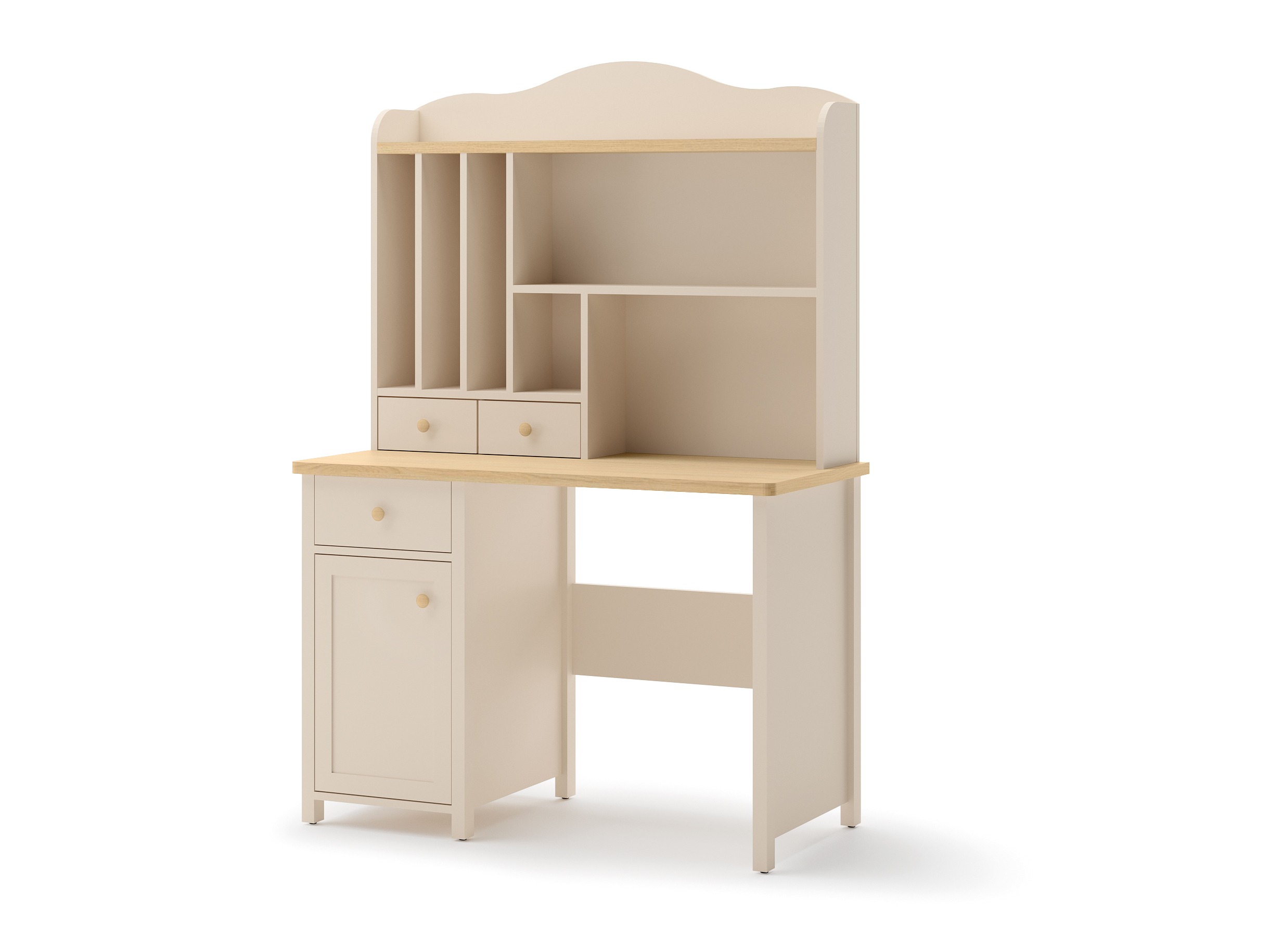 Bookcase Romelbo 136 (Beige + Oak)