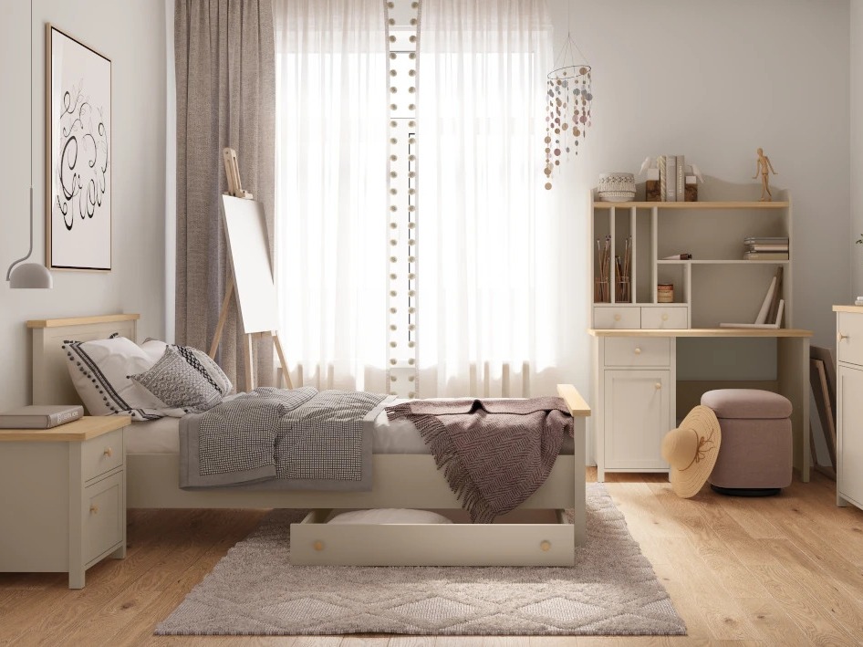 Bookcase Romelbo 136 (Beige + Oak)