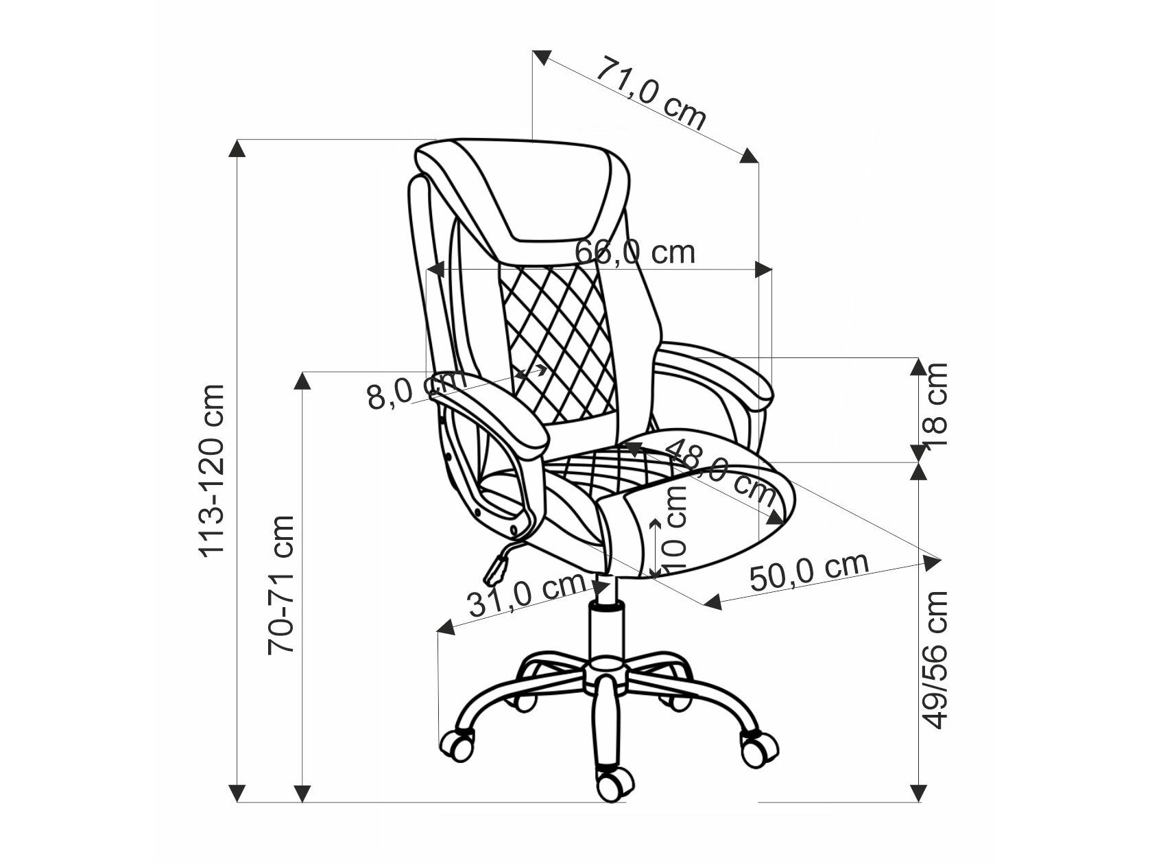 Office chair Houston 1602 (Black)