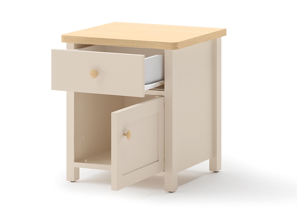 Bedside table Romelbo 138 (Beige + Oak)