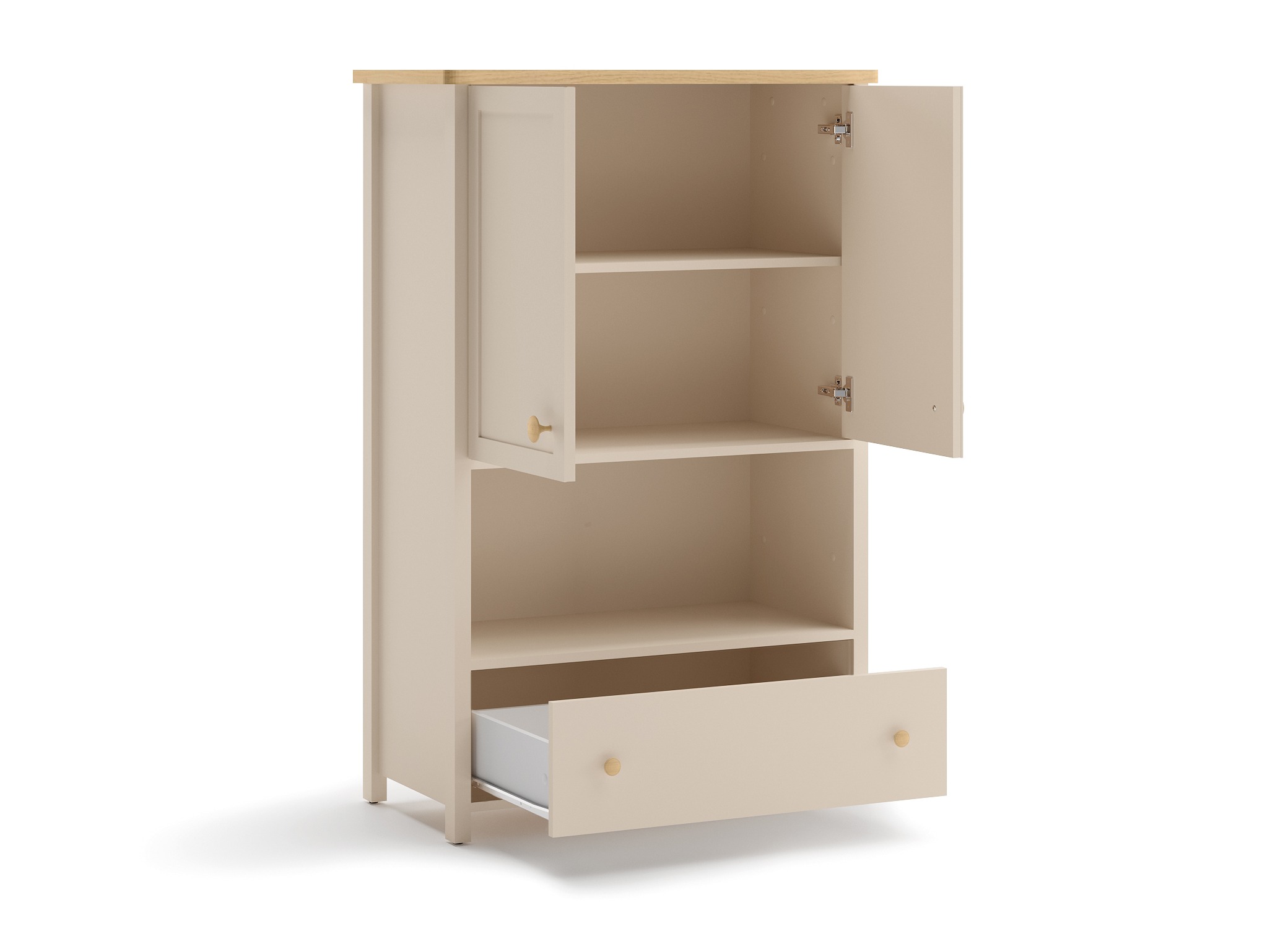 Chest of drawers Romelbo 144 (Beige + Oak)