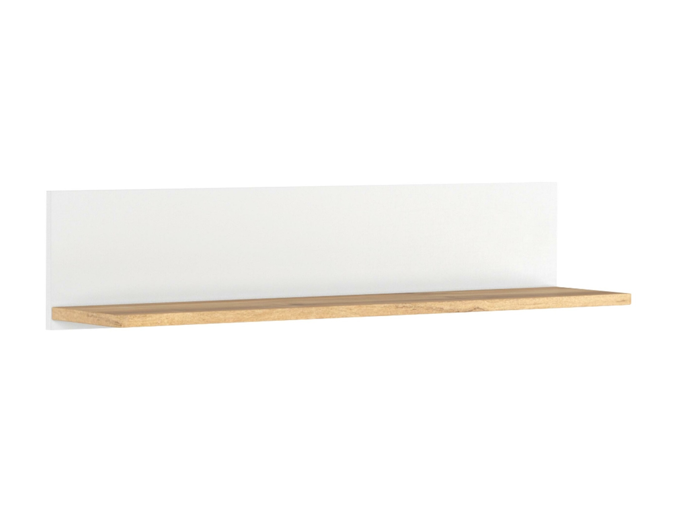 Wall shelf Romelbo 141 (White + Oak)