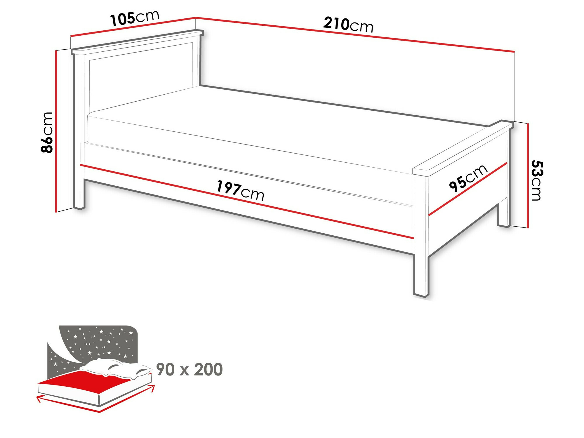 Bed Romelbo 148 (Beige + Oak)