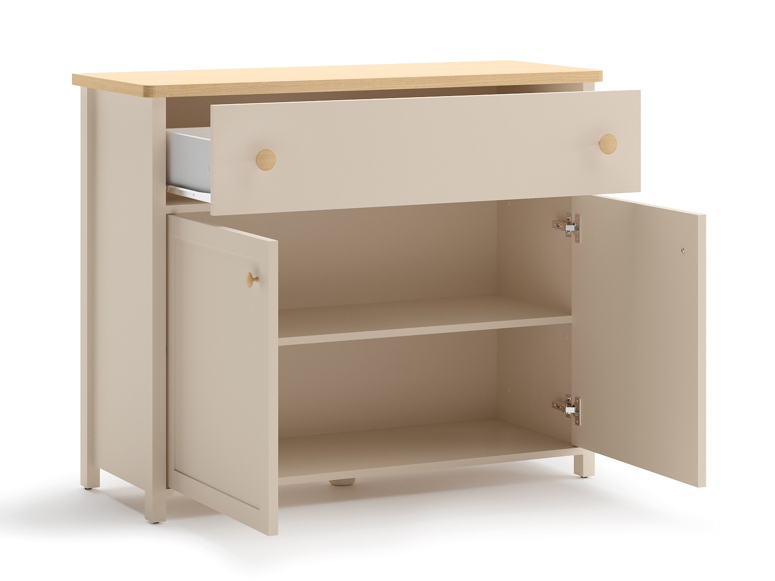 Chest of drawers Romelbo 150 (Beige + Oak)