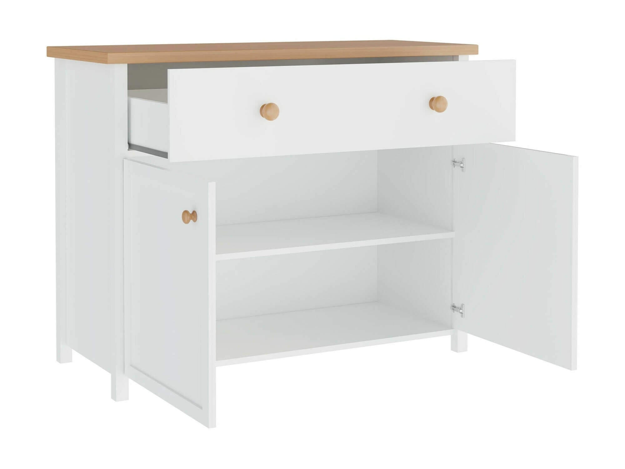 Chest of drawers Romelbo 150 (White + Oak)