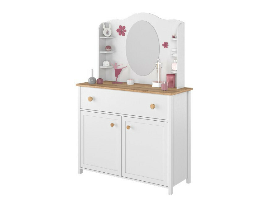 Chest of drawers Romelbo 150 (White + Oak)