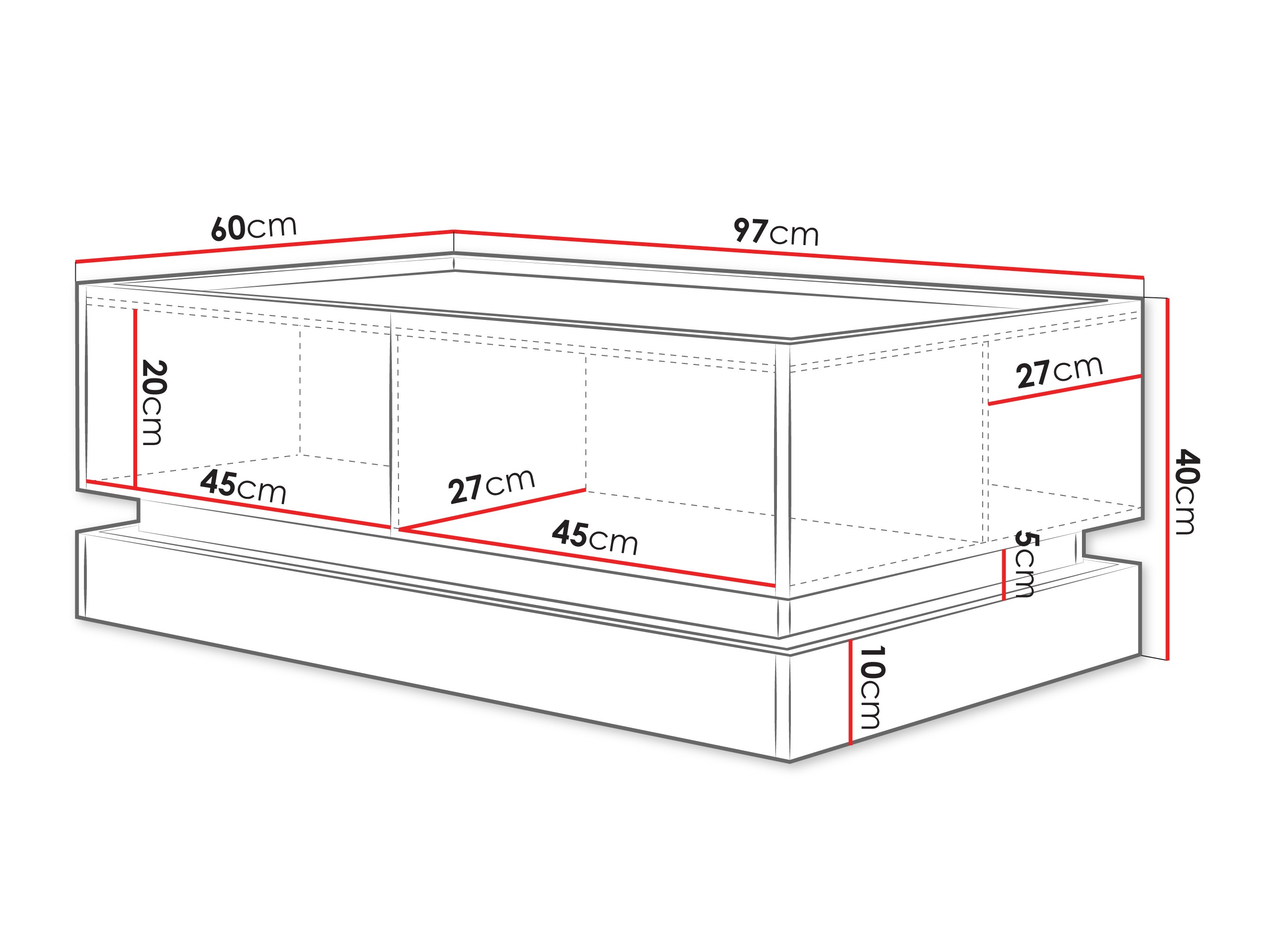 Coffee table Comfivo Tilia (Black + Oak)