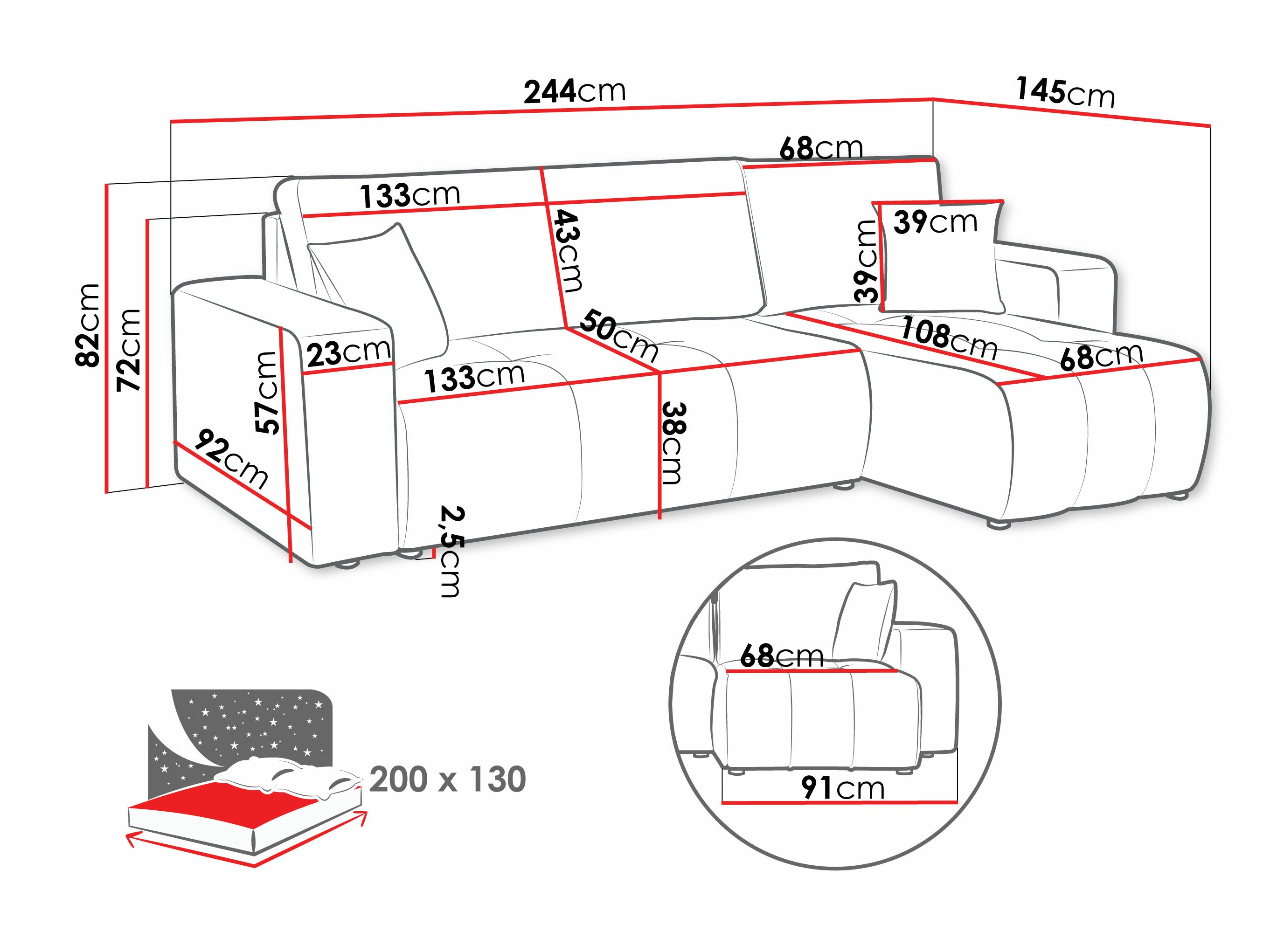 Corner sofa Comfivo Laurus (Coral 15)