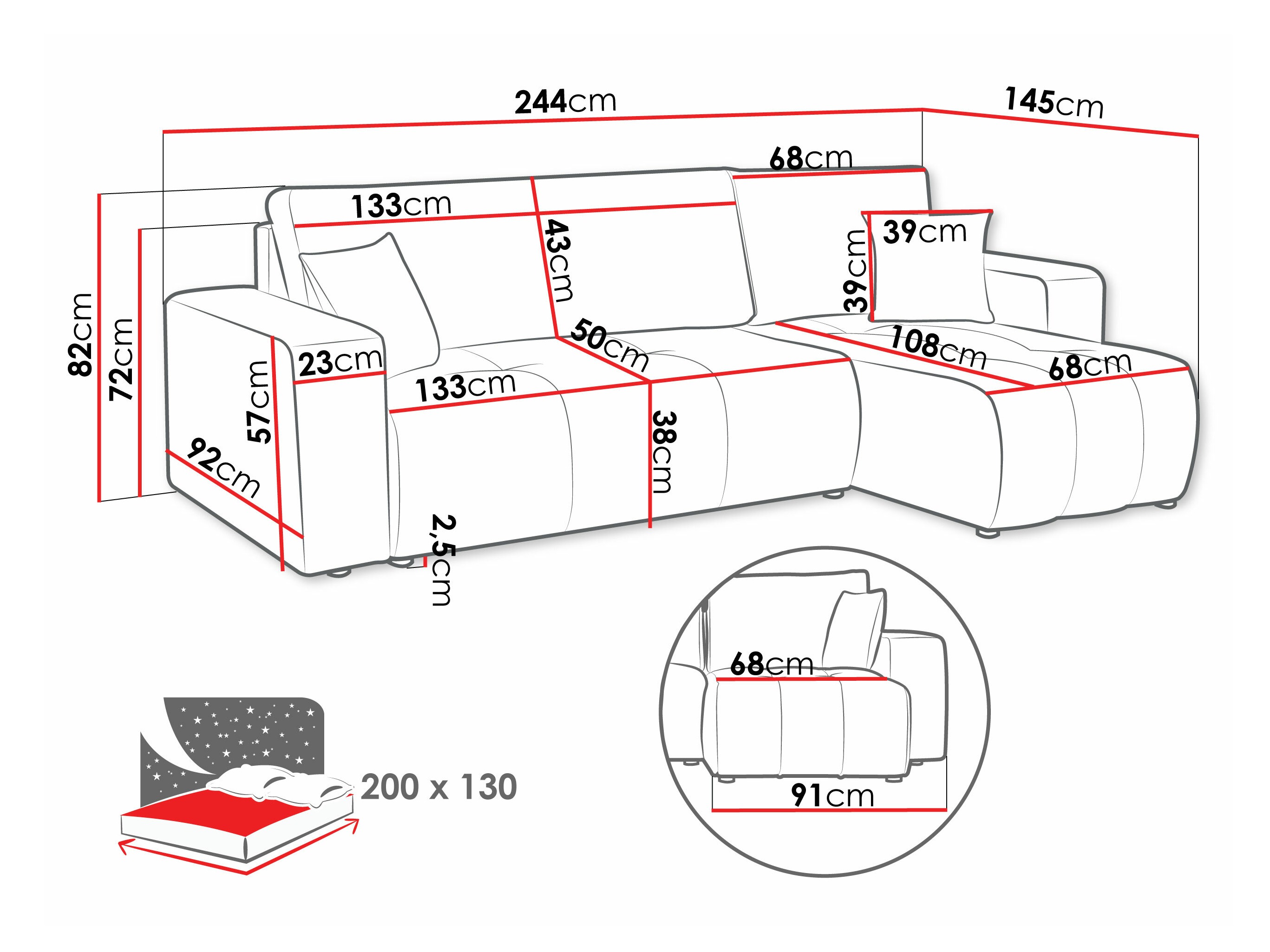 Corner sofa Comfivo Laurus (Coral 45)