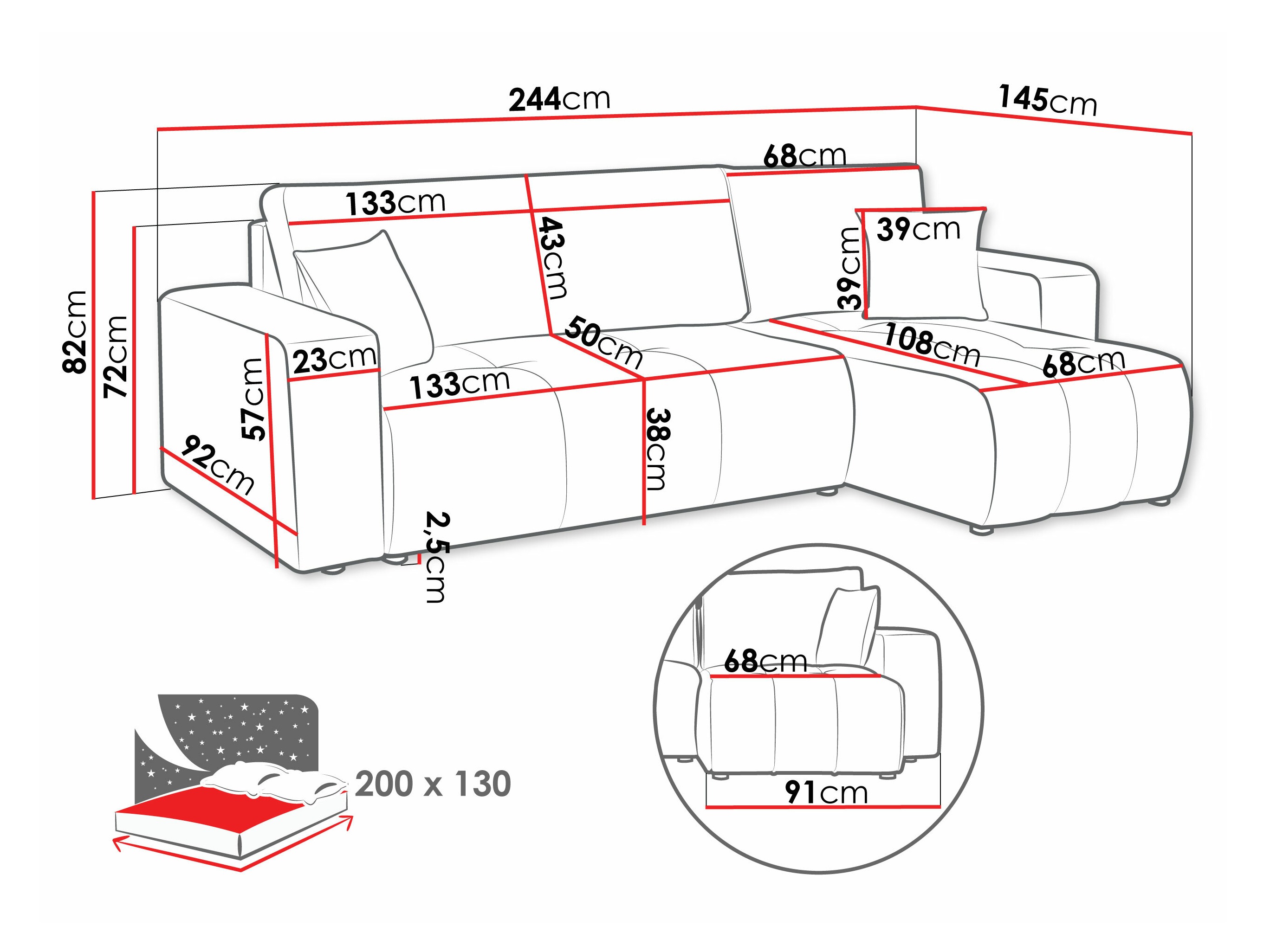 Corner sofa Comfivo Laurus (Coral 65)