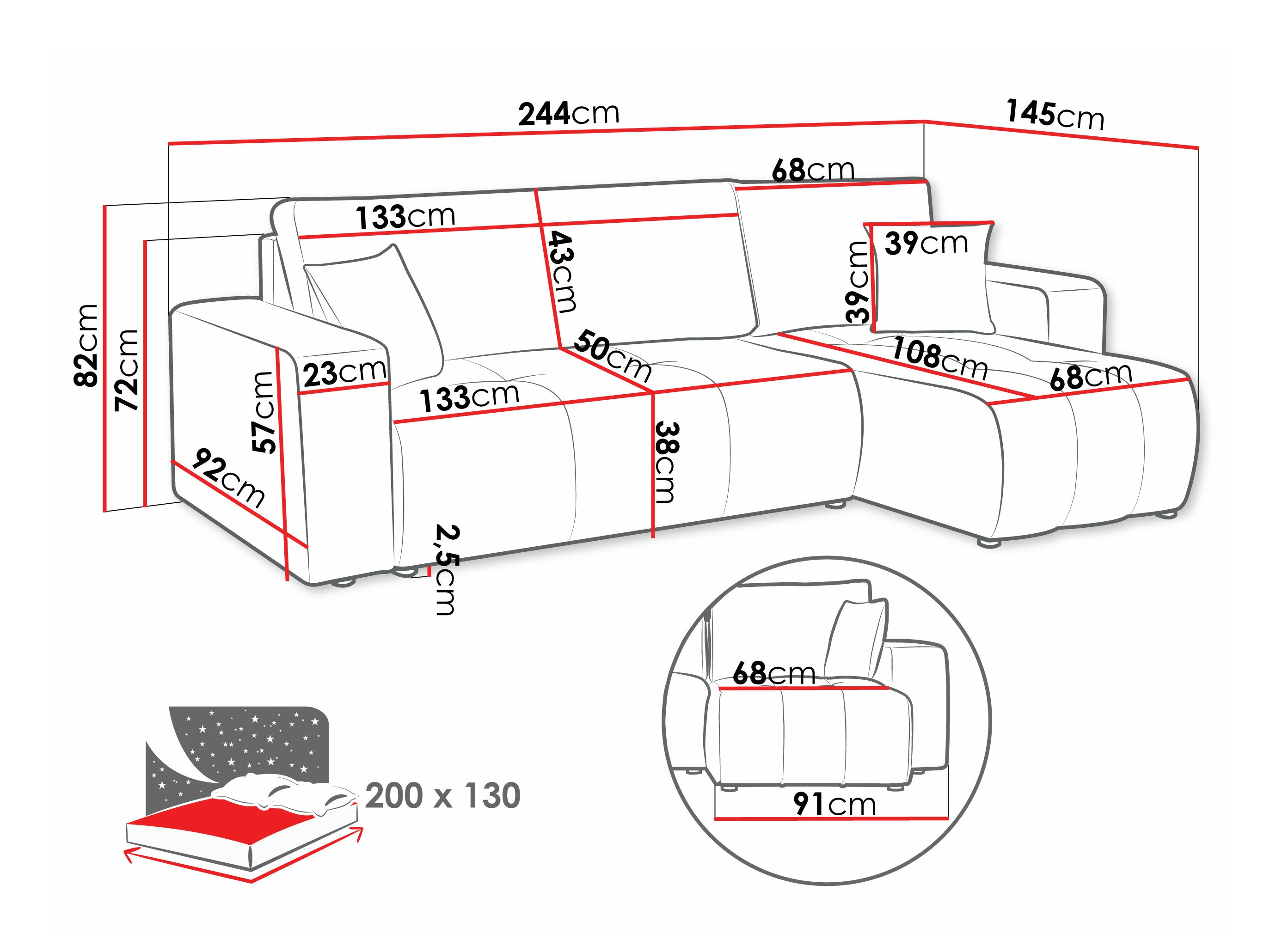 Corner sofa Comfivo Laurus (Coral 75)