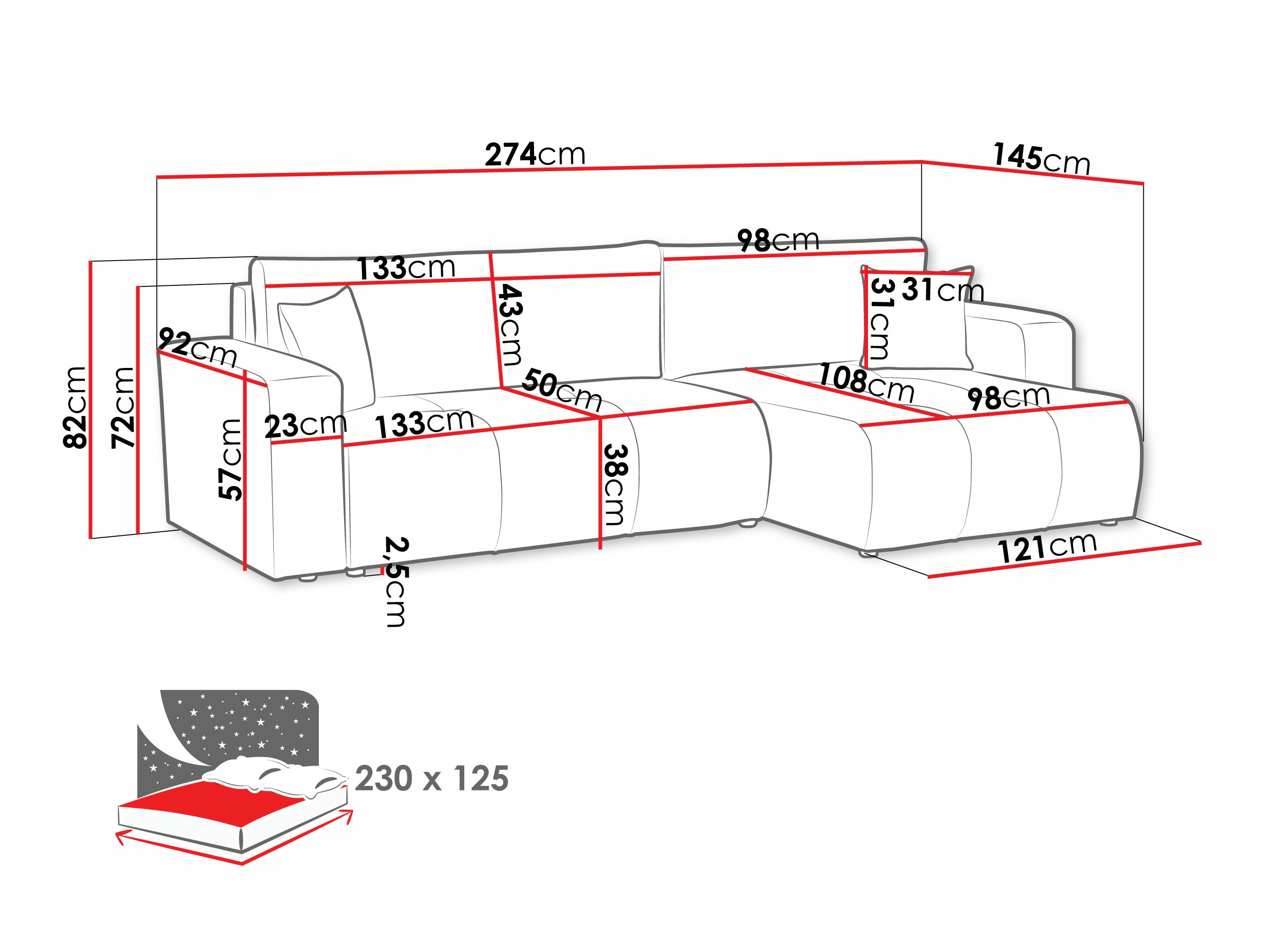 Corner sofa Comfivo Laurus I (Coral 65)
