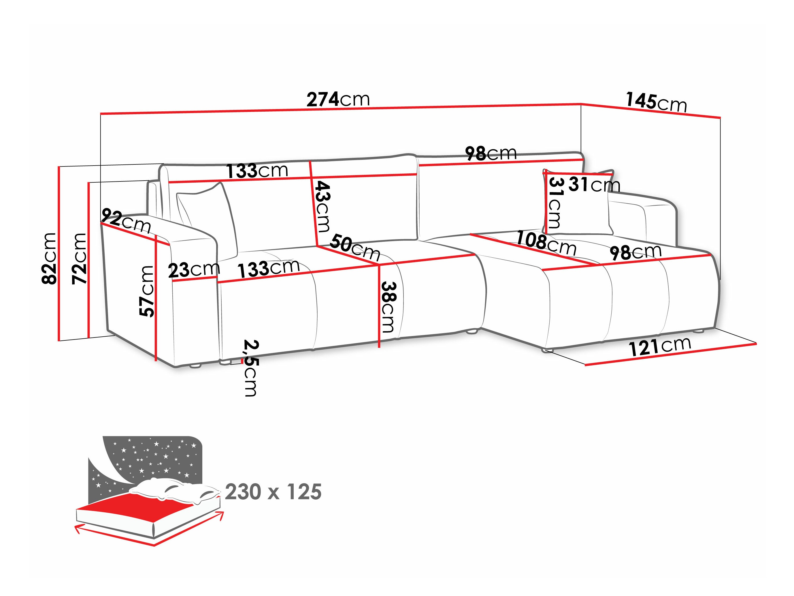 Corner sofa Comfivo Laurus I (Coral 75)