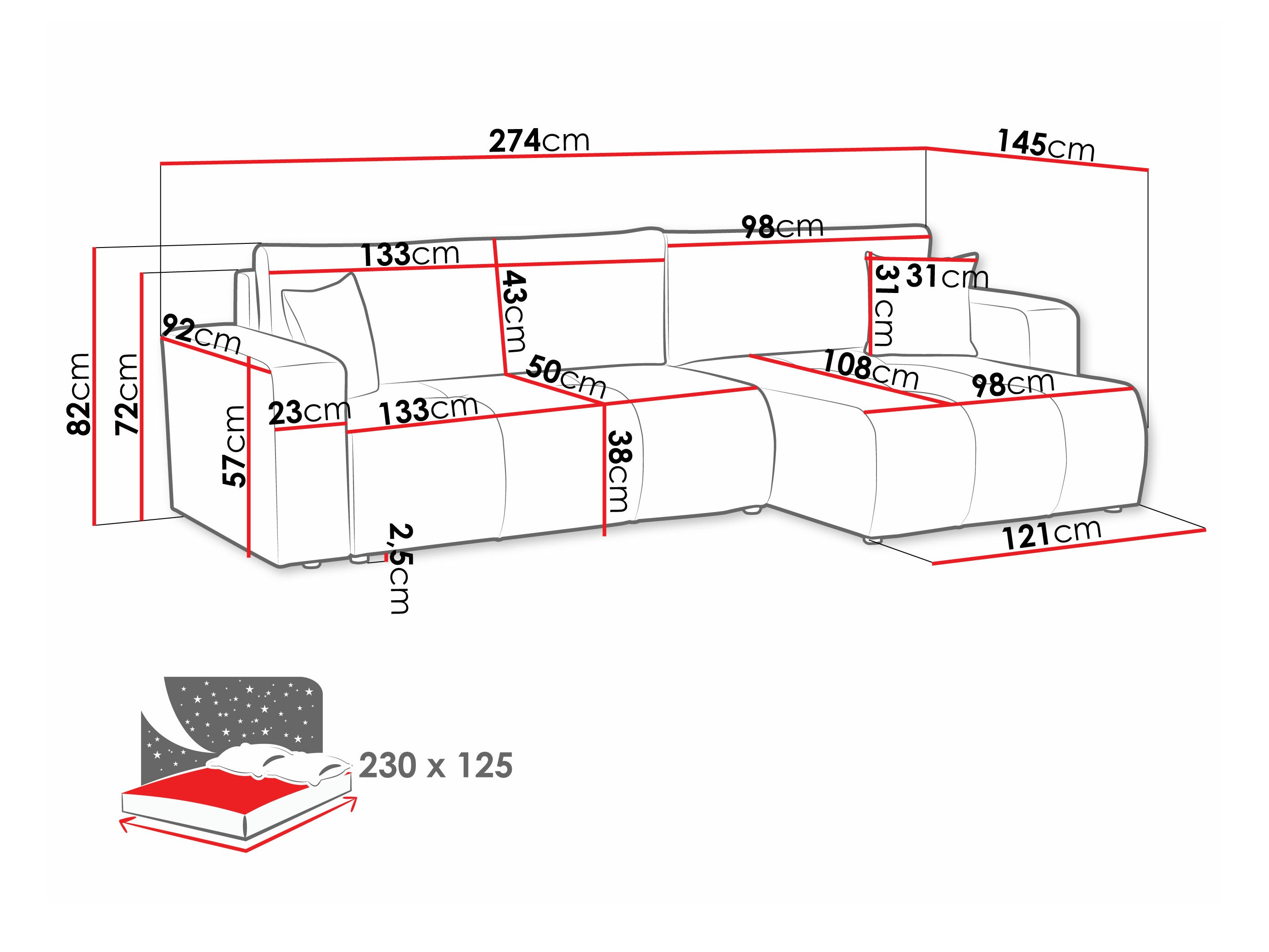 Corner sofa Comfivo Laurus I (Coral 80)