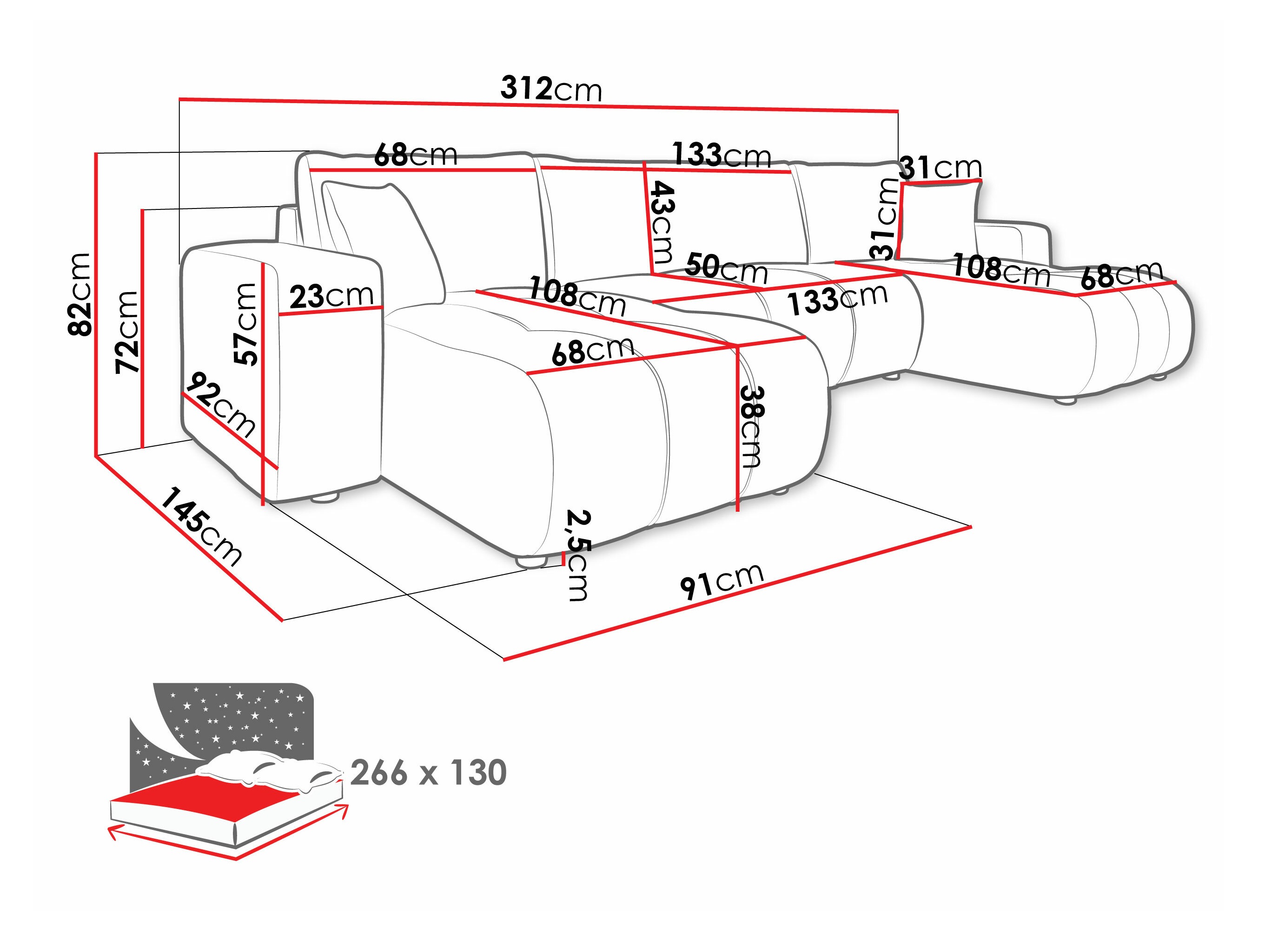 Corner sofa Comfivo Laurus II (Coral 15)