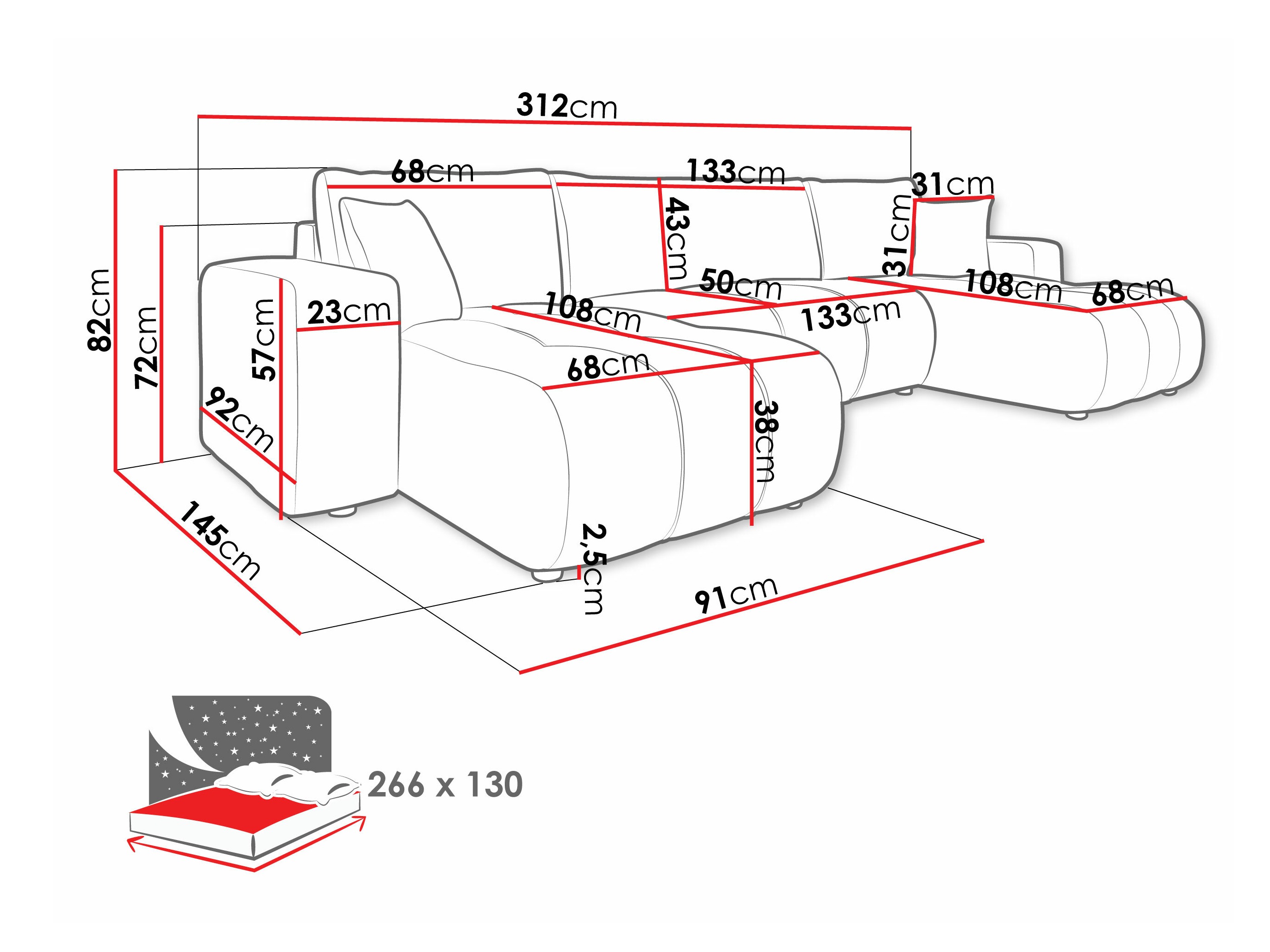 Corner sofa Comfivo Laurus II (Coral 55)