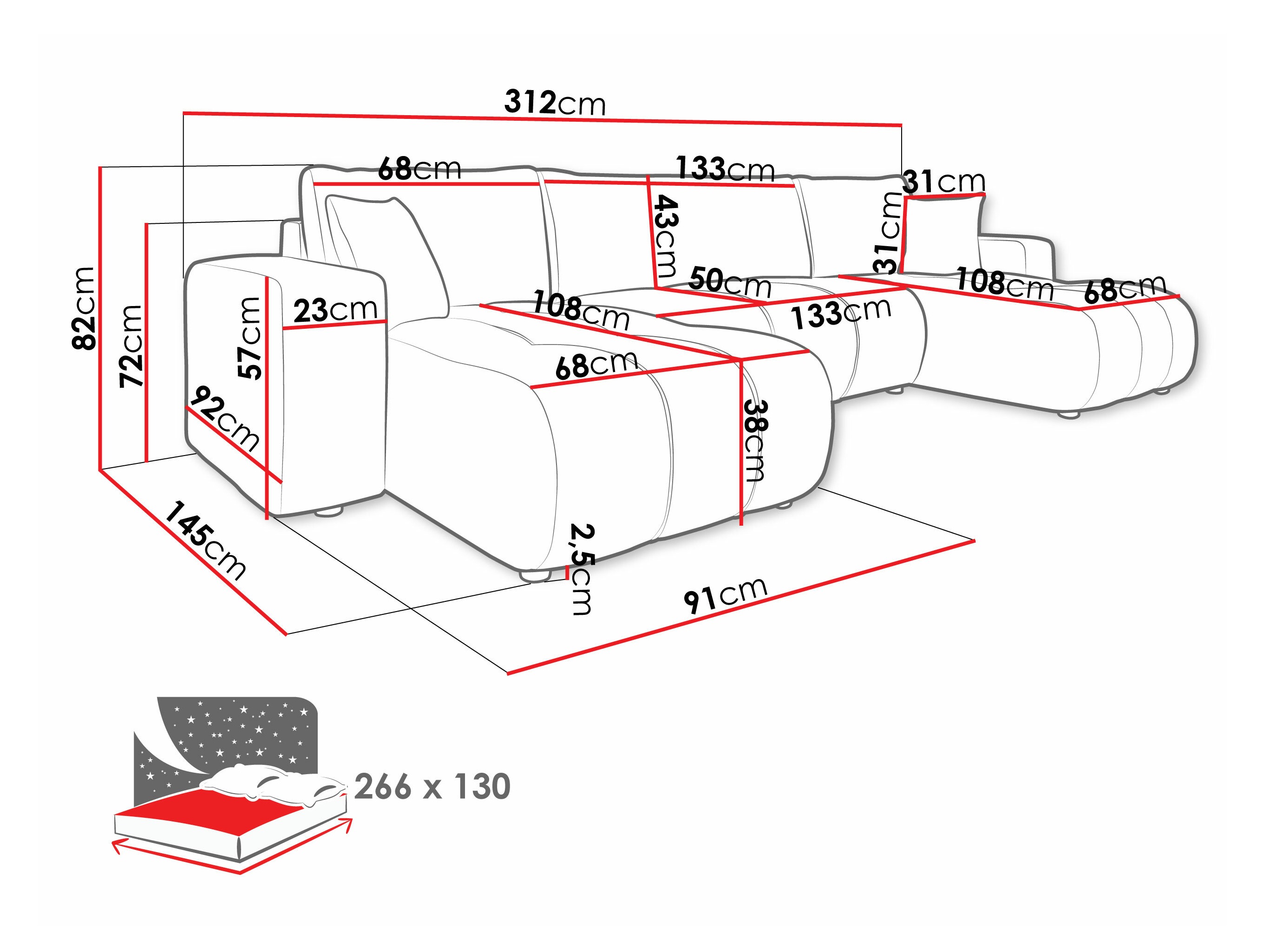 Corner sofa Comfivo Laurus II (Coral 65)