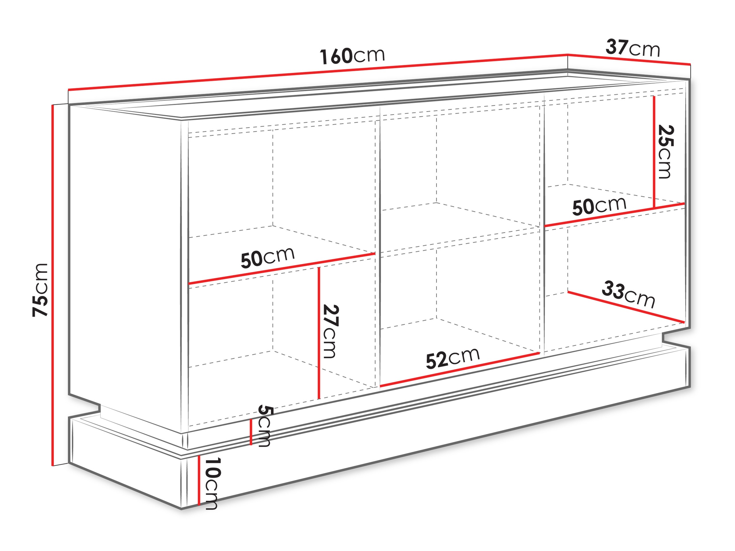 Sideboard Comfivo Tilia I (Black + Oak)