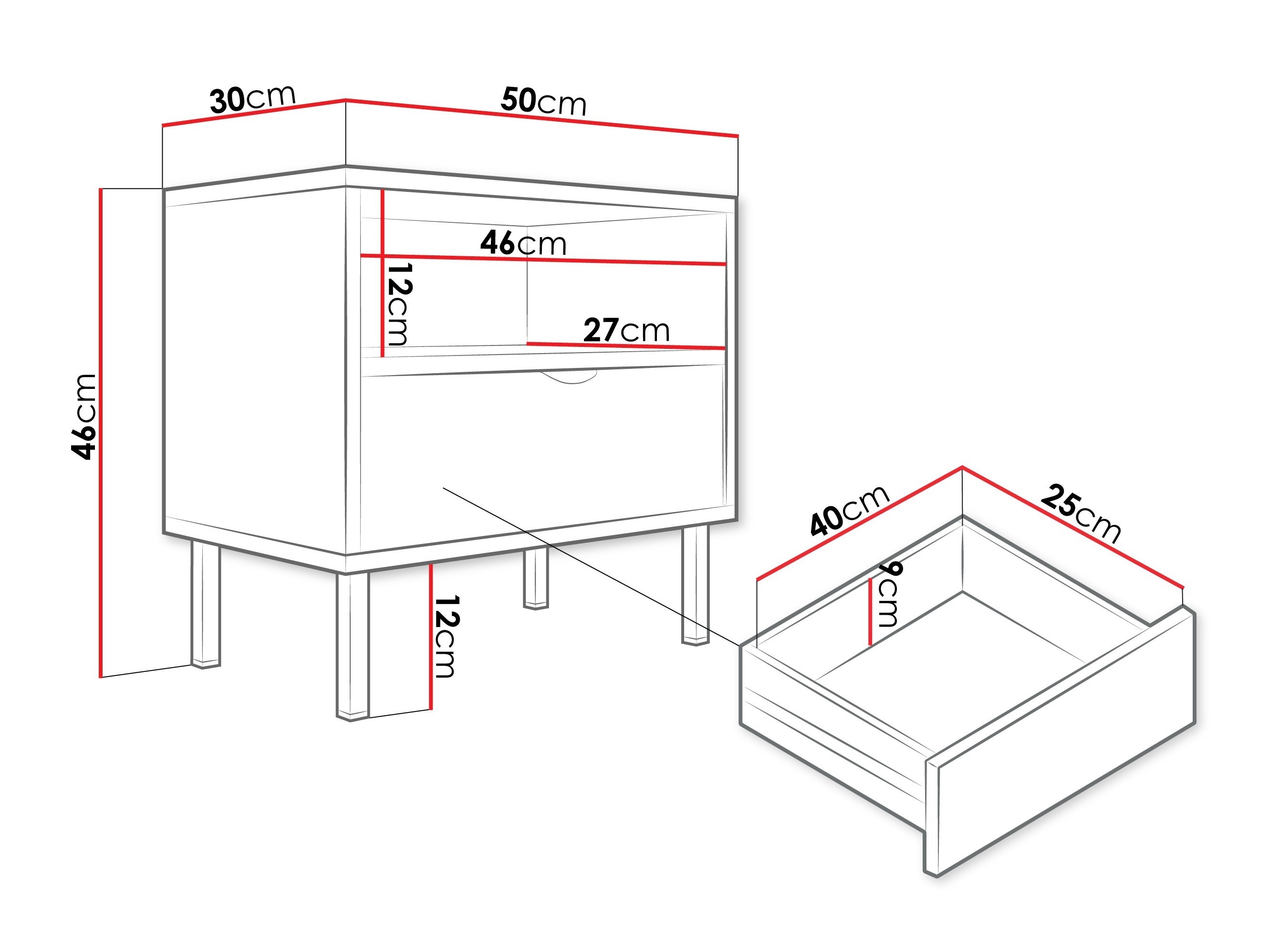 Bedside table Comfivo Elblare