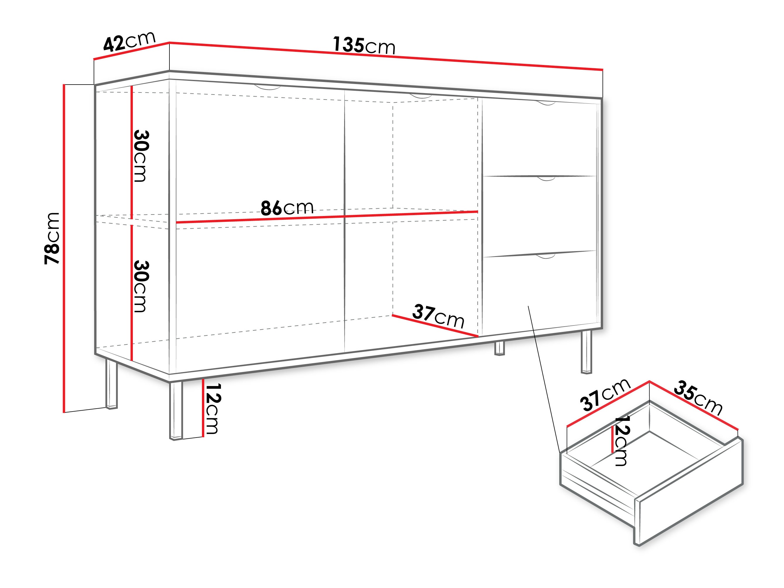 Chest of drawers Comfivo Elblare I