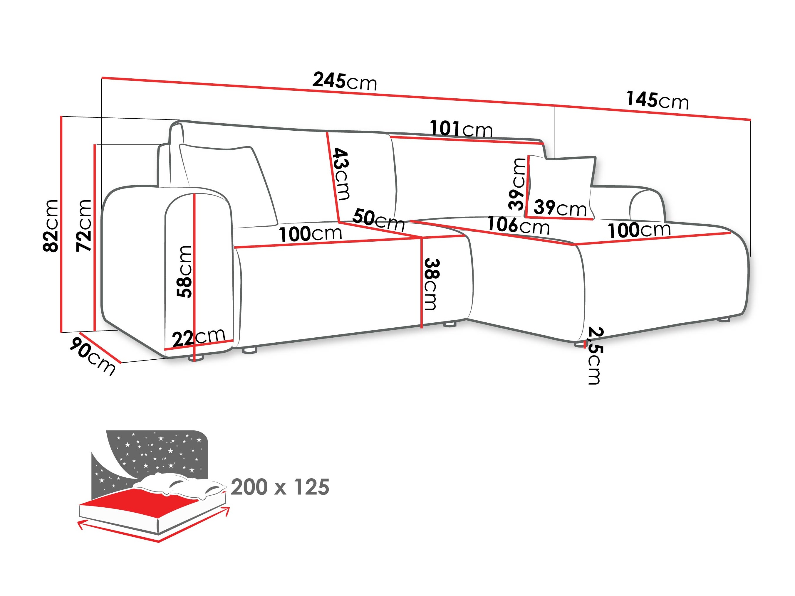 Corner sofa Luxum (Taro 33)