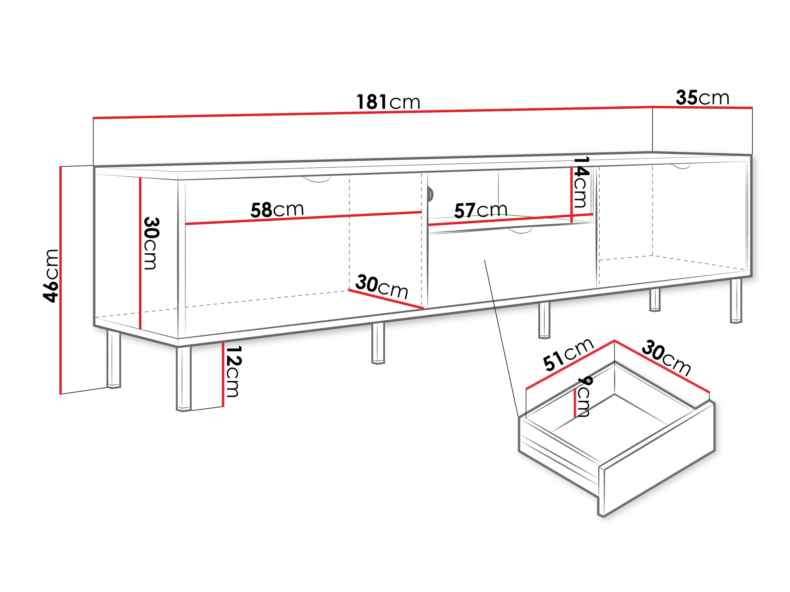 TV stand Comfivo Elblare