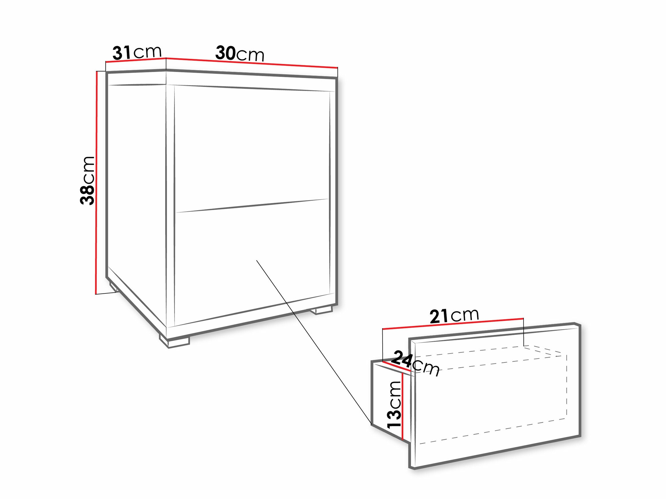 Bedside table Comfivo Tutela (Cashmere)