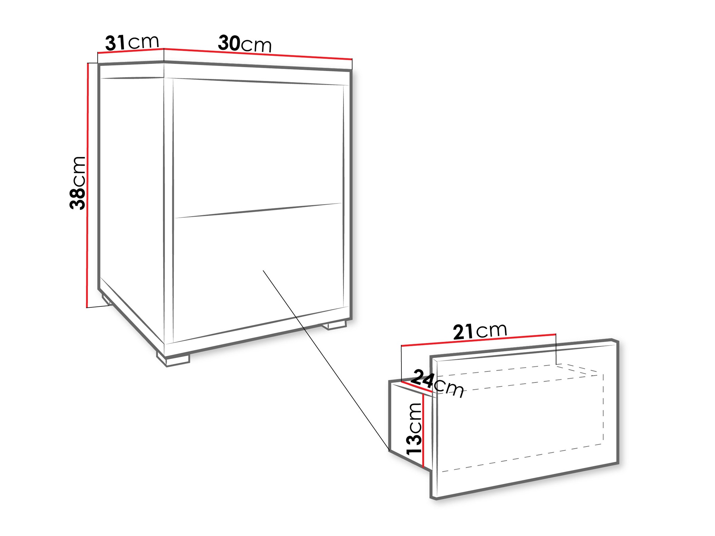 Bedside table Comfivo Tutela (Oak)