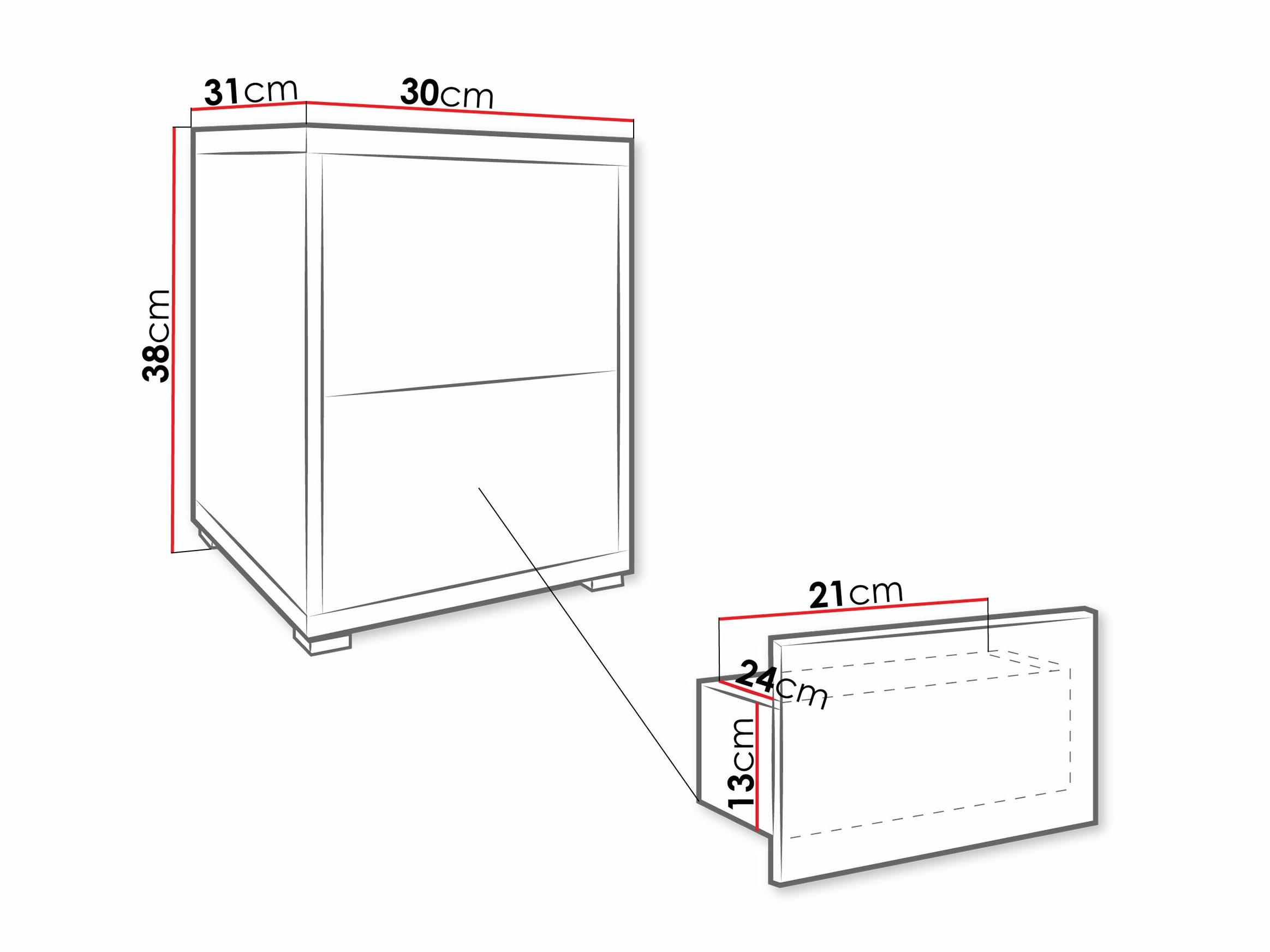 Bedside table Comfivo Tutela (White)