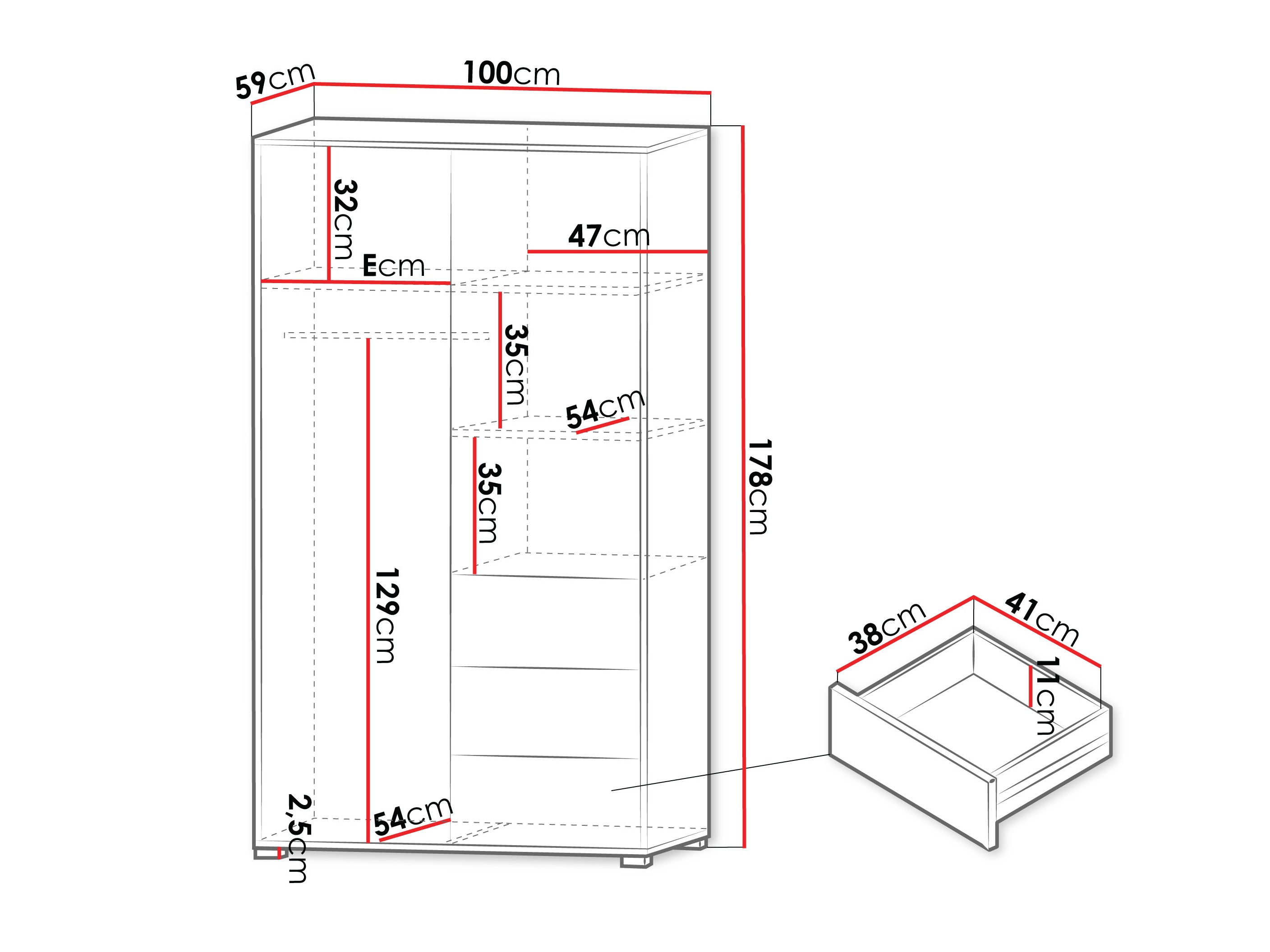 Wardrobe Comfivo Tutela (Cashmere)
