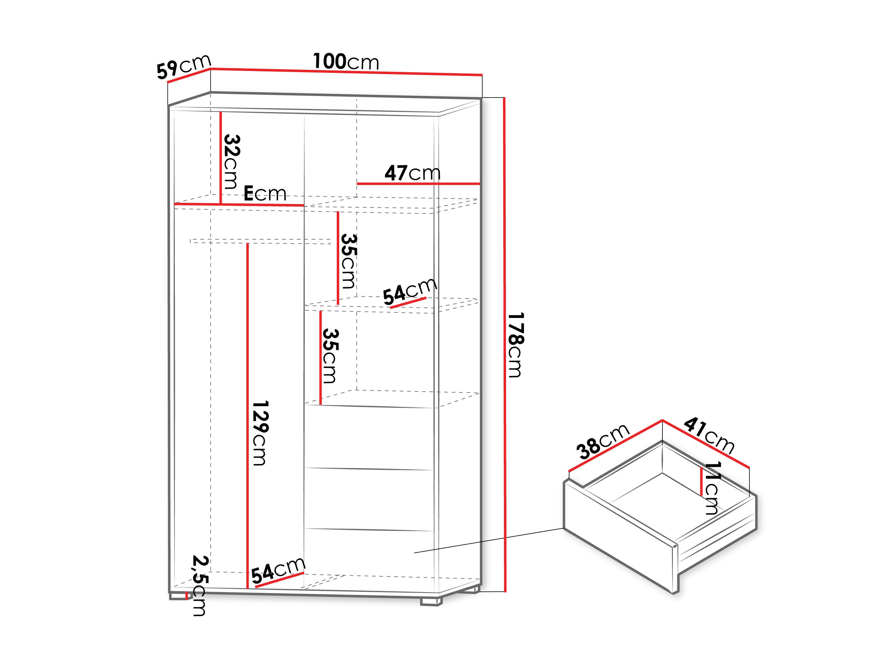 Wardrobe Comfivo Tutela (White)