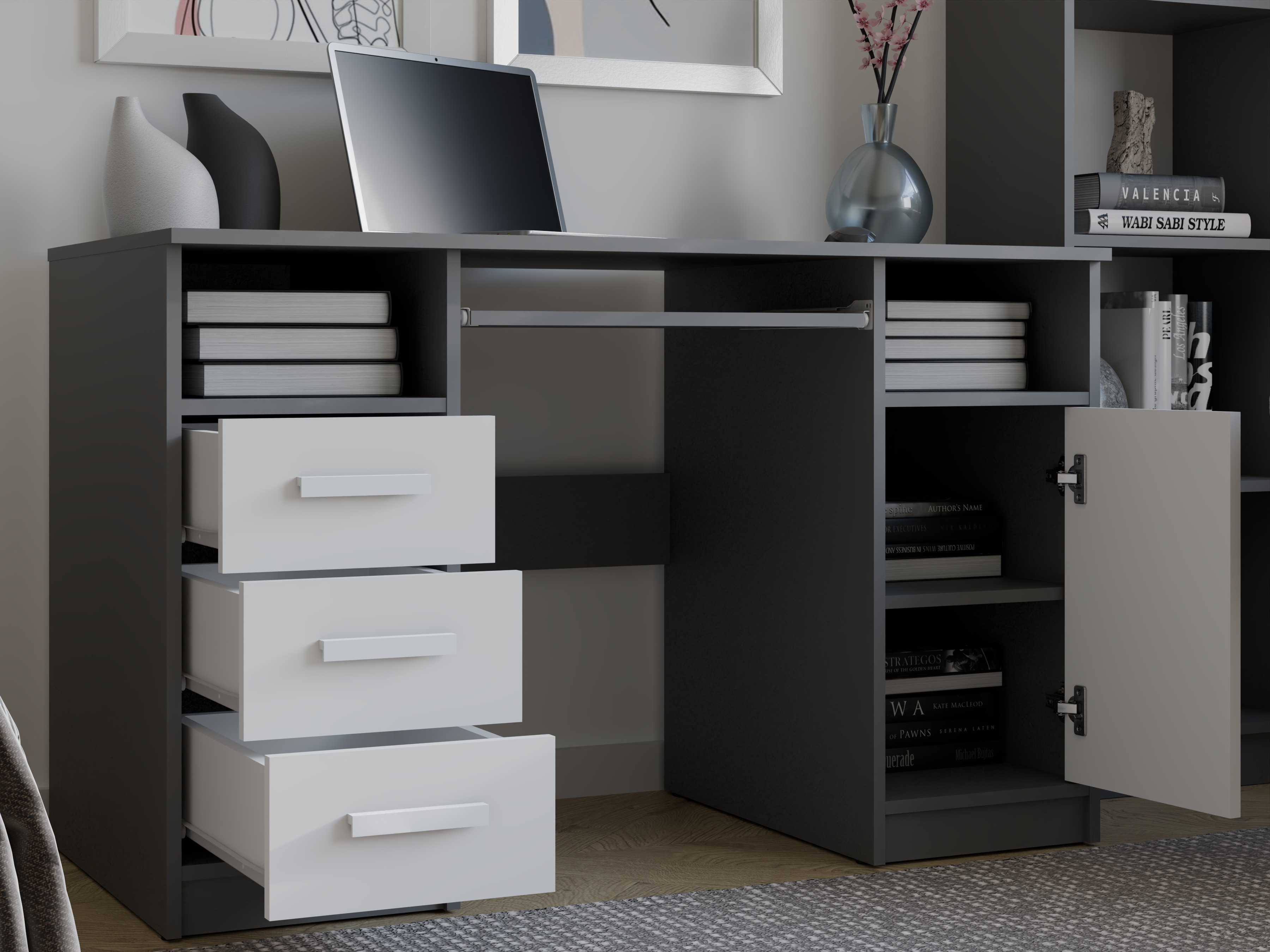 Desk Mandeville 330 (Anthracite + White)